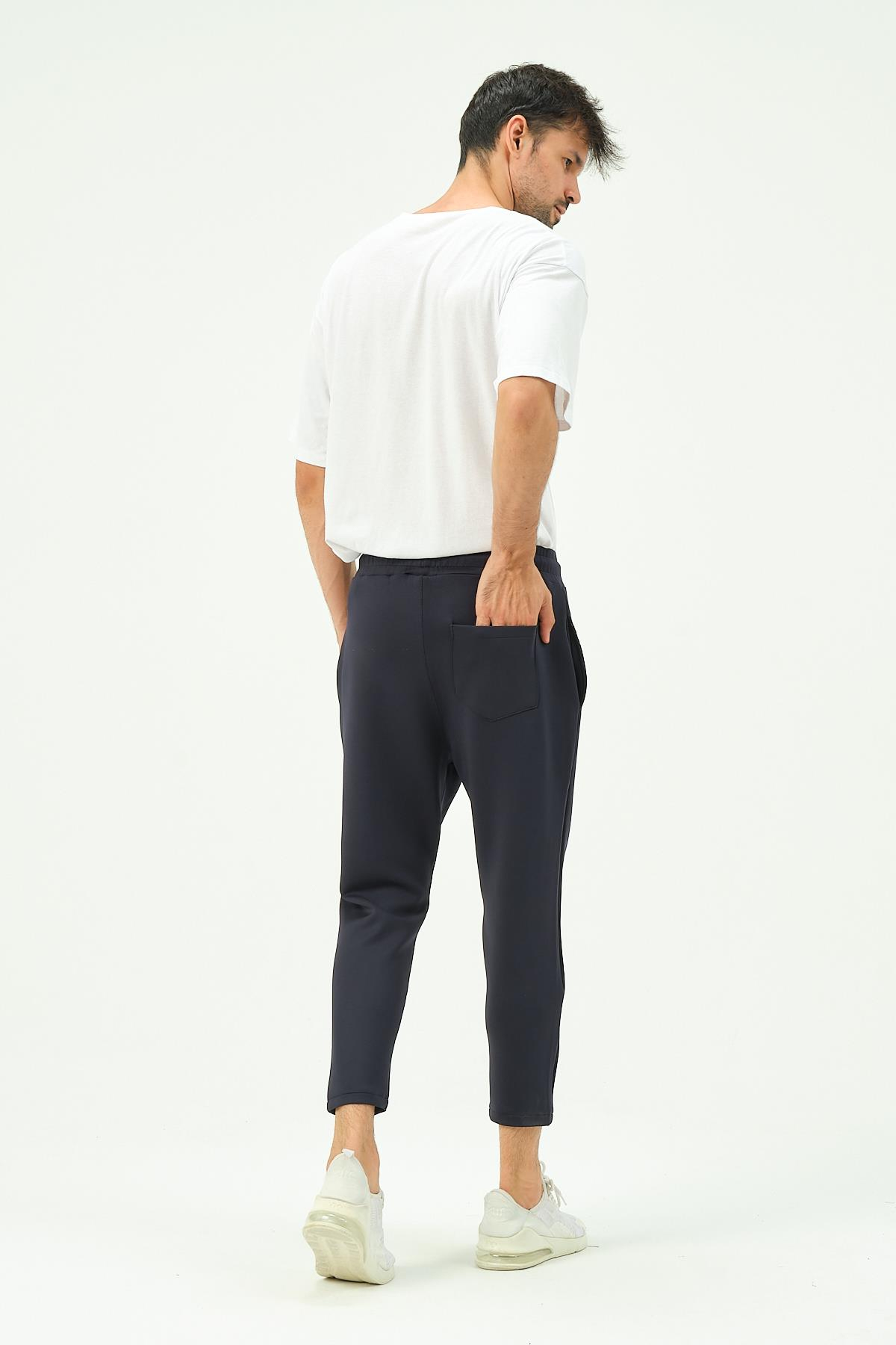 C&City Erkek Bol Kesim Düz Paça Arka Cepli Eşofman Altı 856 Lacivert