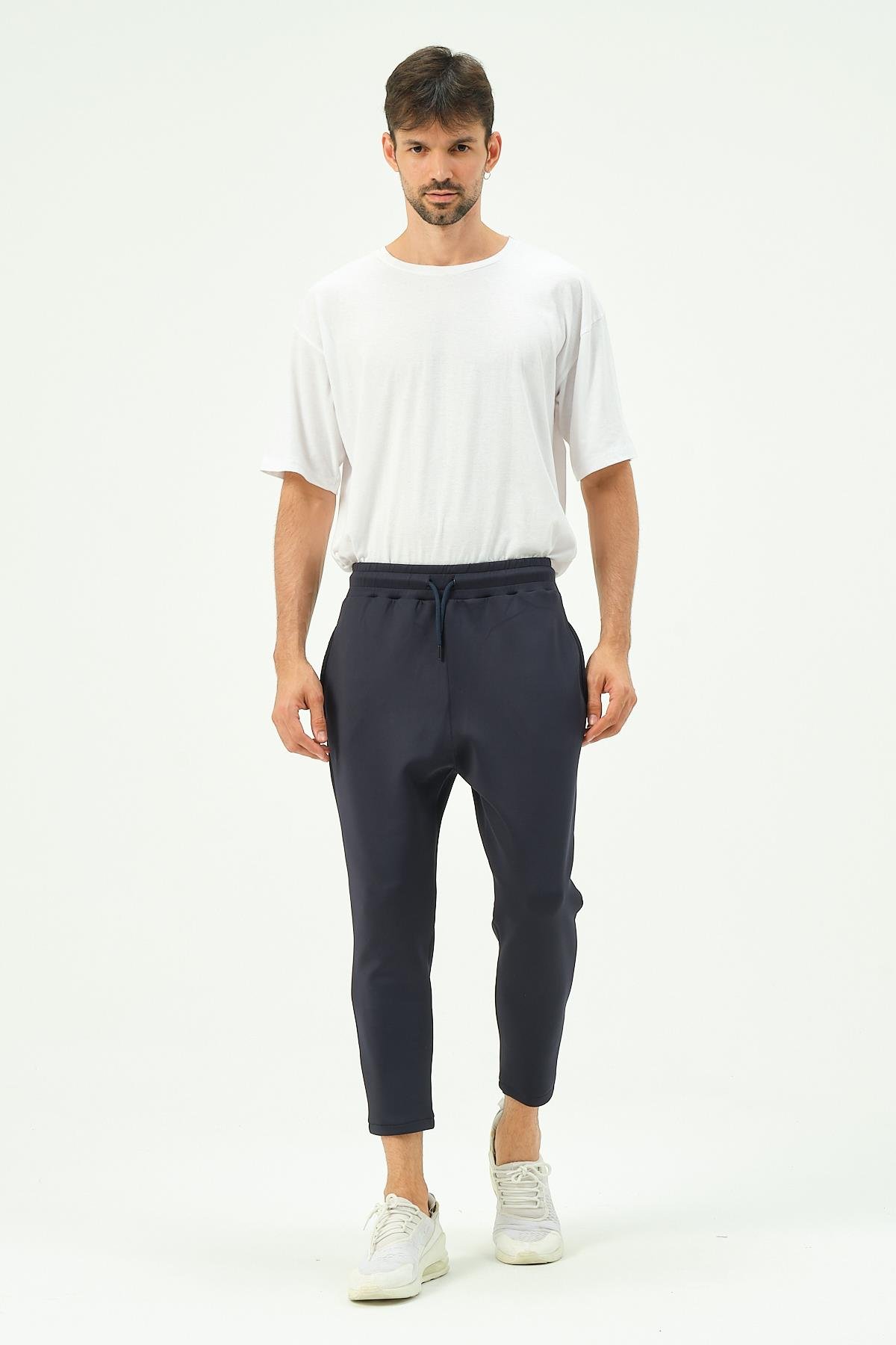 C&City Erkek Bol Kesim Düz Paça Arka Cepli Eşofman Altı 856 Lacivert