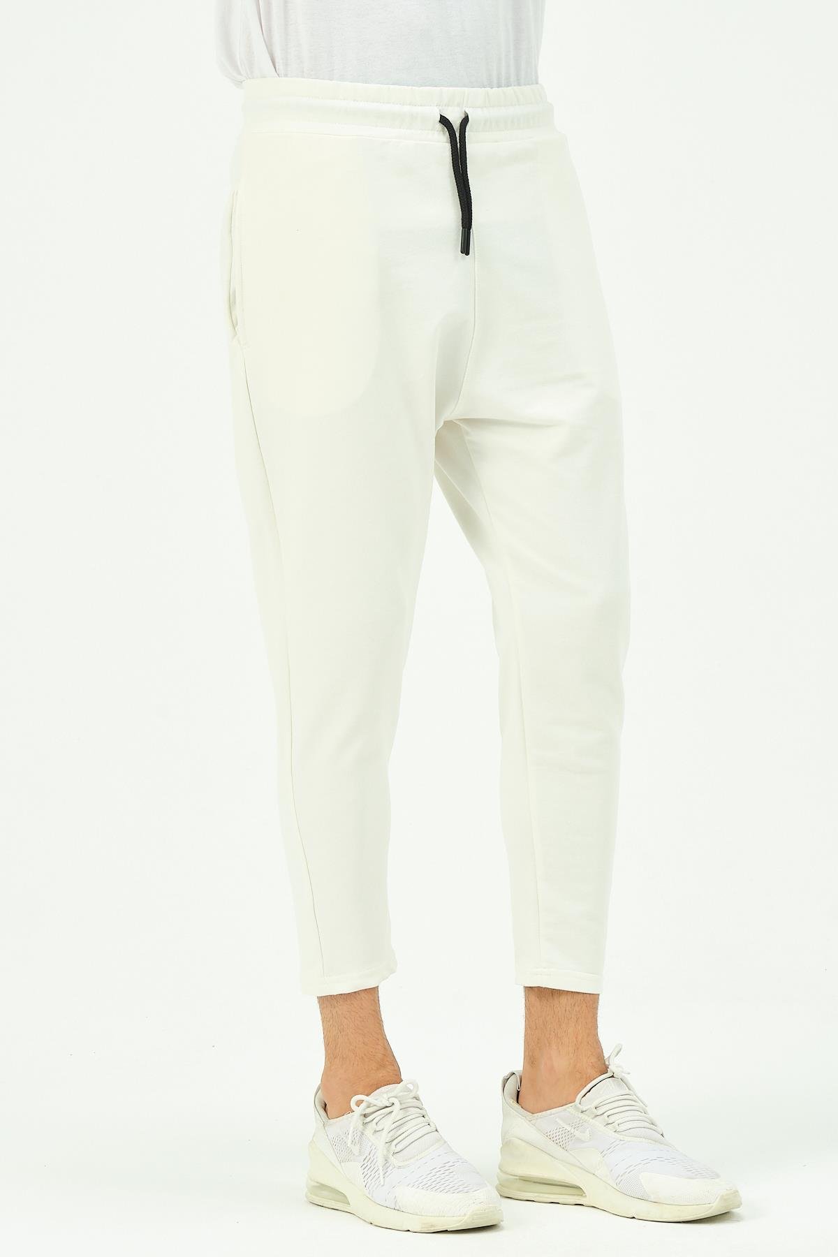 C&City Erkek Bol Kesim Düz Paça Eşofman Altı 785 Ekru