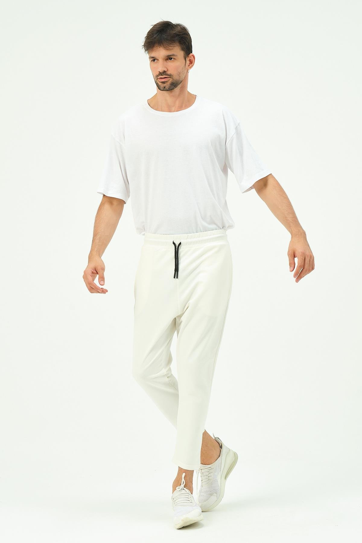 C&City Erkek Bol Kesim Düz Paça Eşofman Altı 785 Ekru