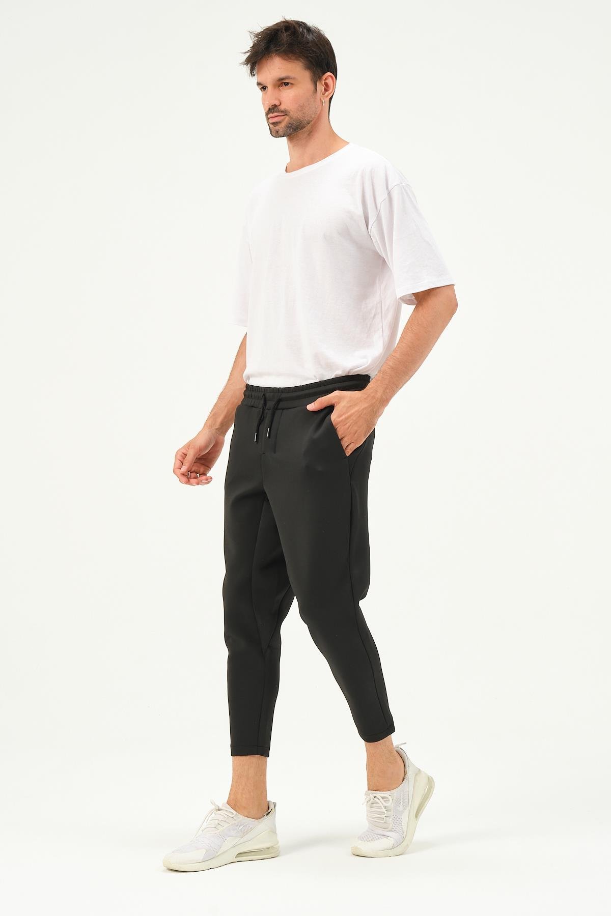 C&City Erkek Düz Paça Bel Detay Eşofman Altı 855 Siyah