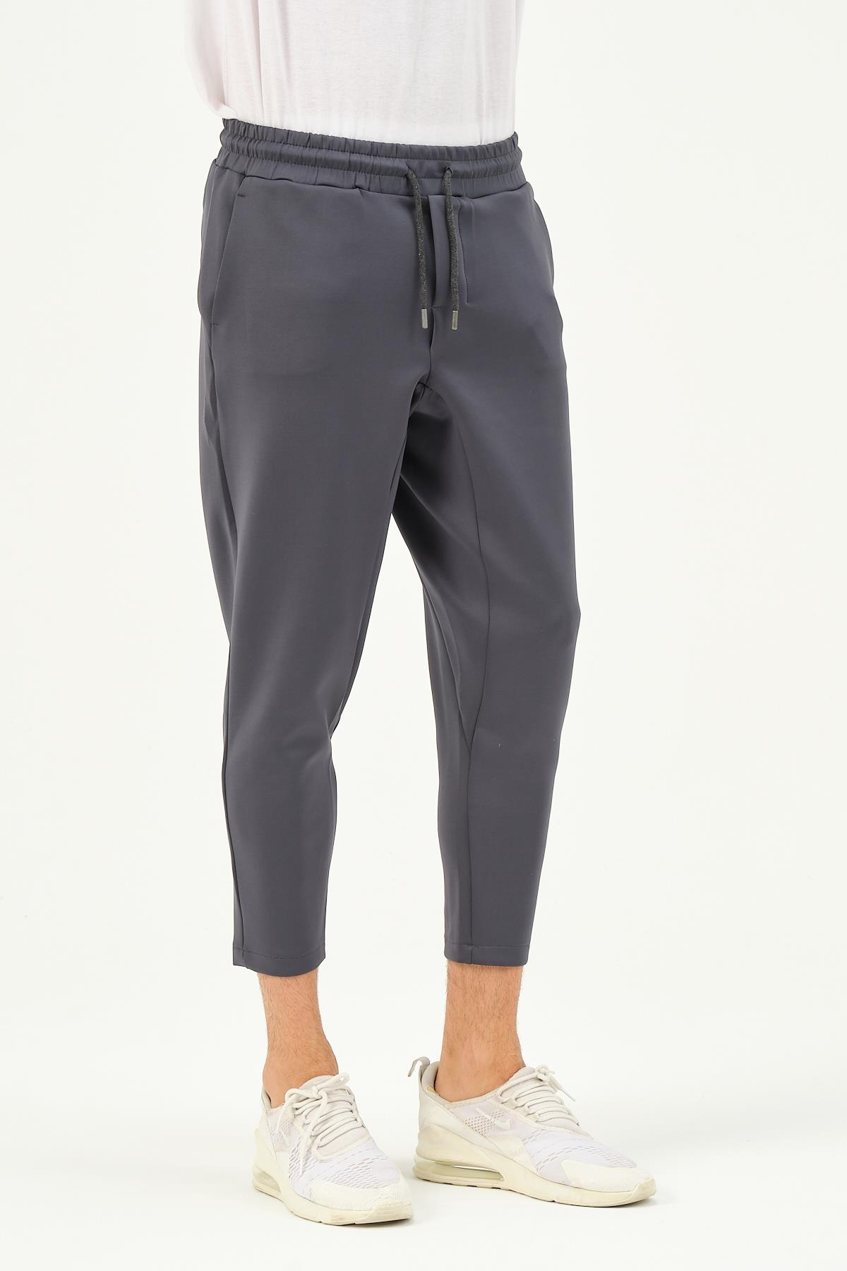 C&City Erkek Düz Paça Bel Detay Eşofman Altı 855 Füme