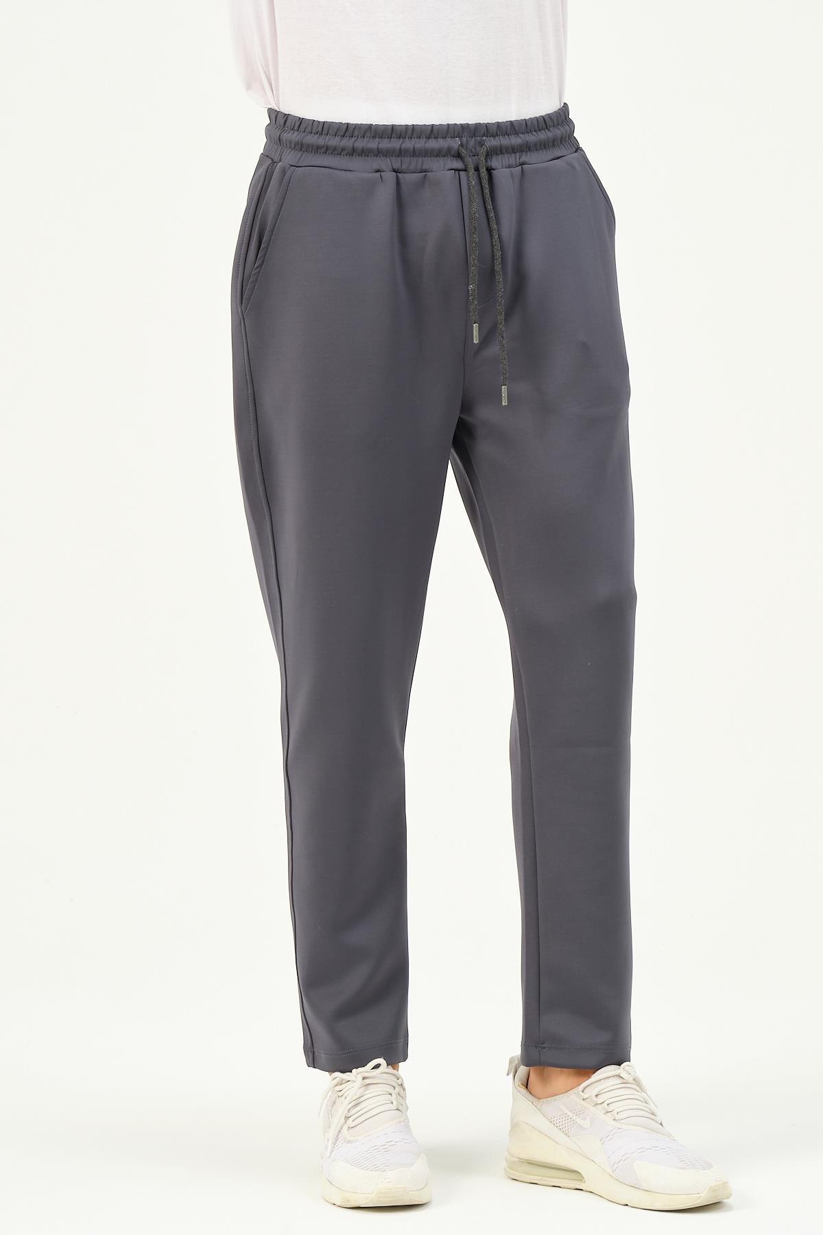 C&City Erkek Düz Paça Yandan Cepli Eşofman Altı 852 Füme