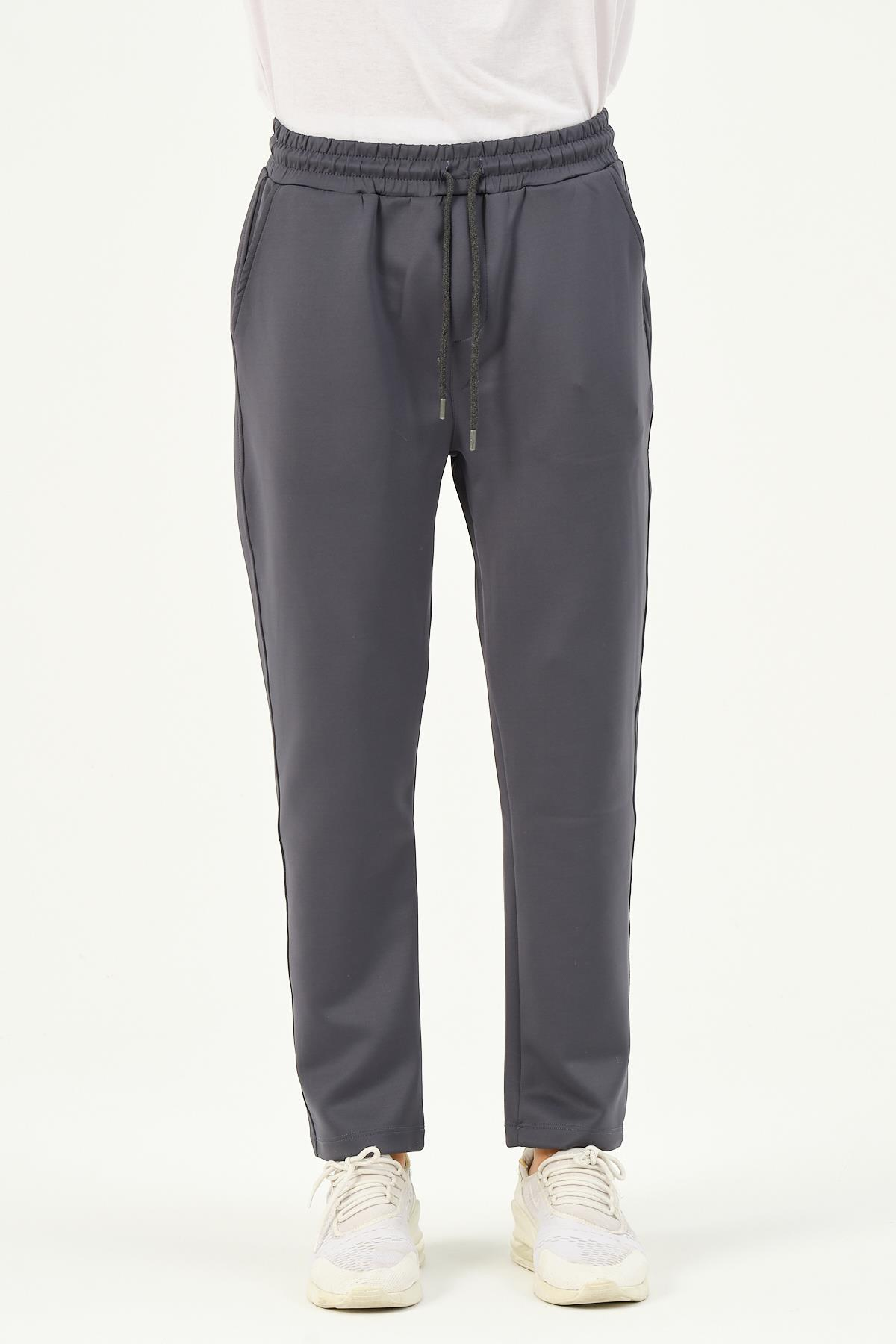 C&City Erkek Düz Paça Yandan Cepli Eşofman Altı 852 Füme