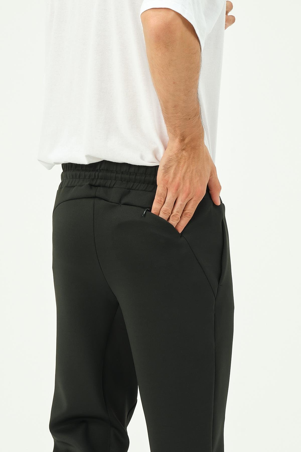 C&City Erkek Fermuarlı Paça Ve Arka Cepli Eşofman Altı 854 Siyah