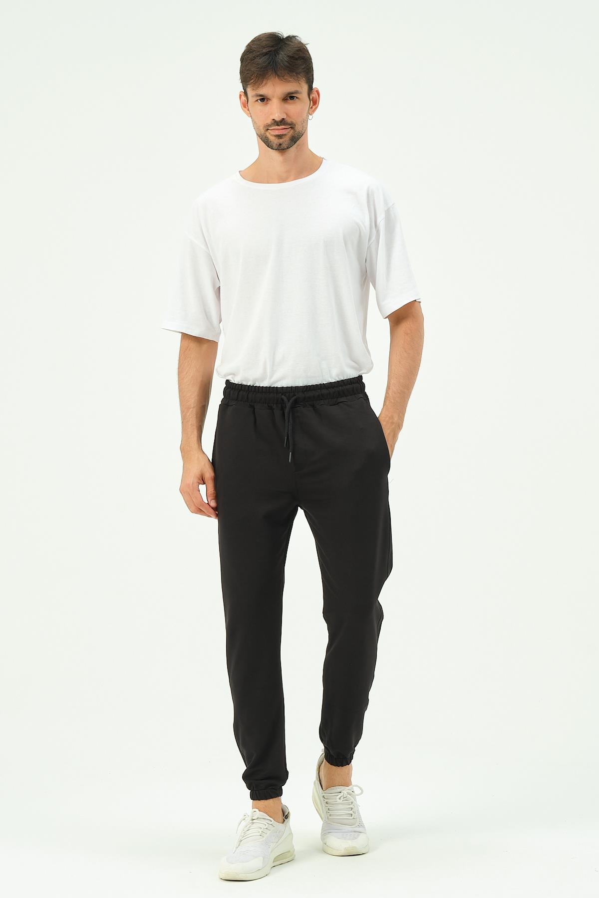 C&City Erkek Lastikli Paça Yandan Cepli Eşofman Altı 781 Siyah