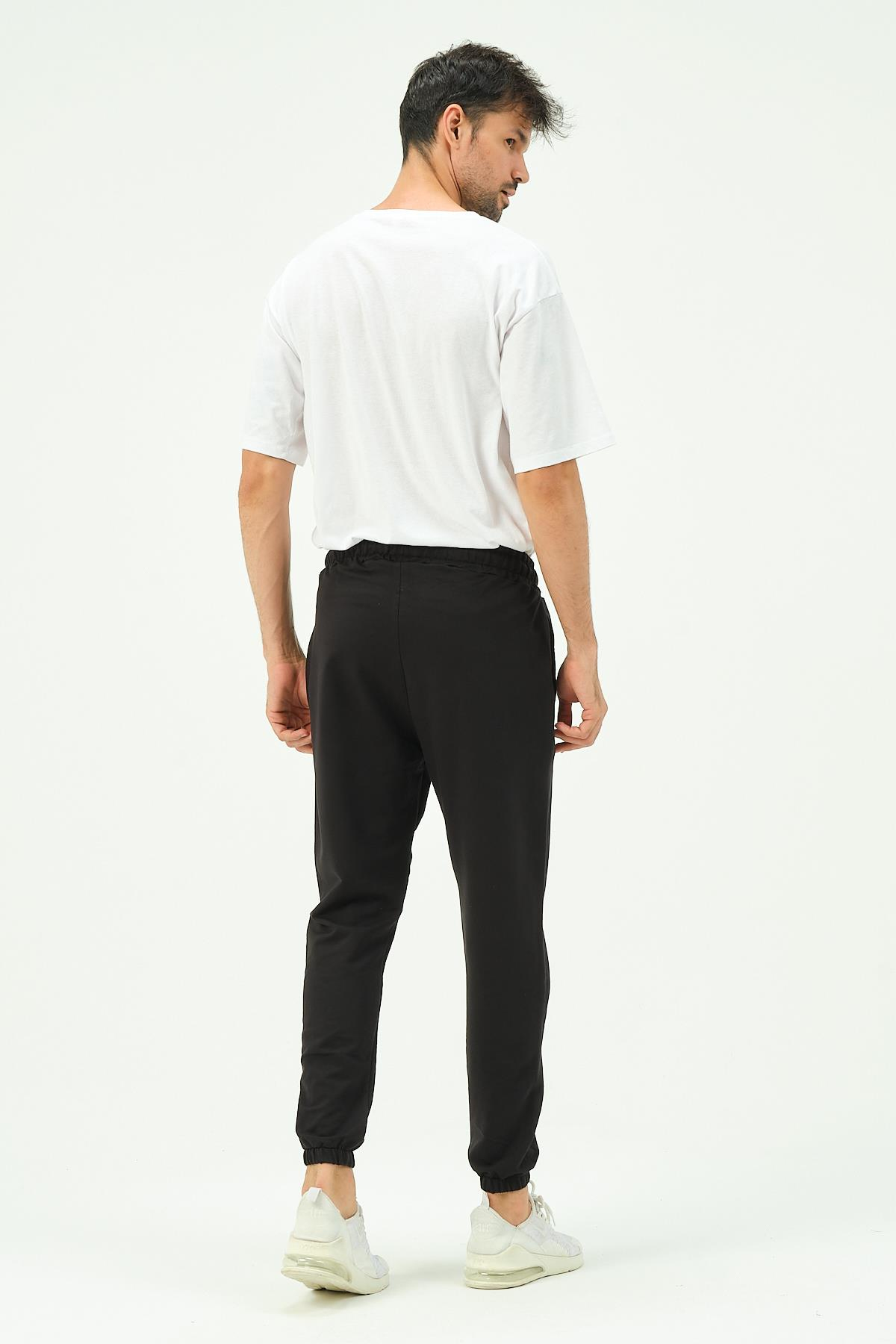 C&City Erkek Lastikli Paça Yandan Cepli Eşofman Altı 781 Siyah