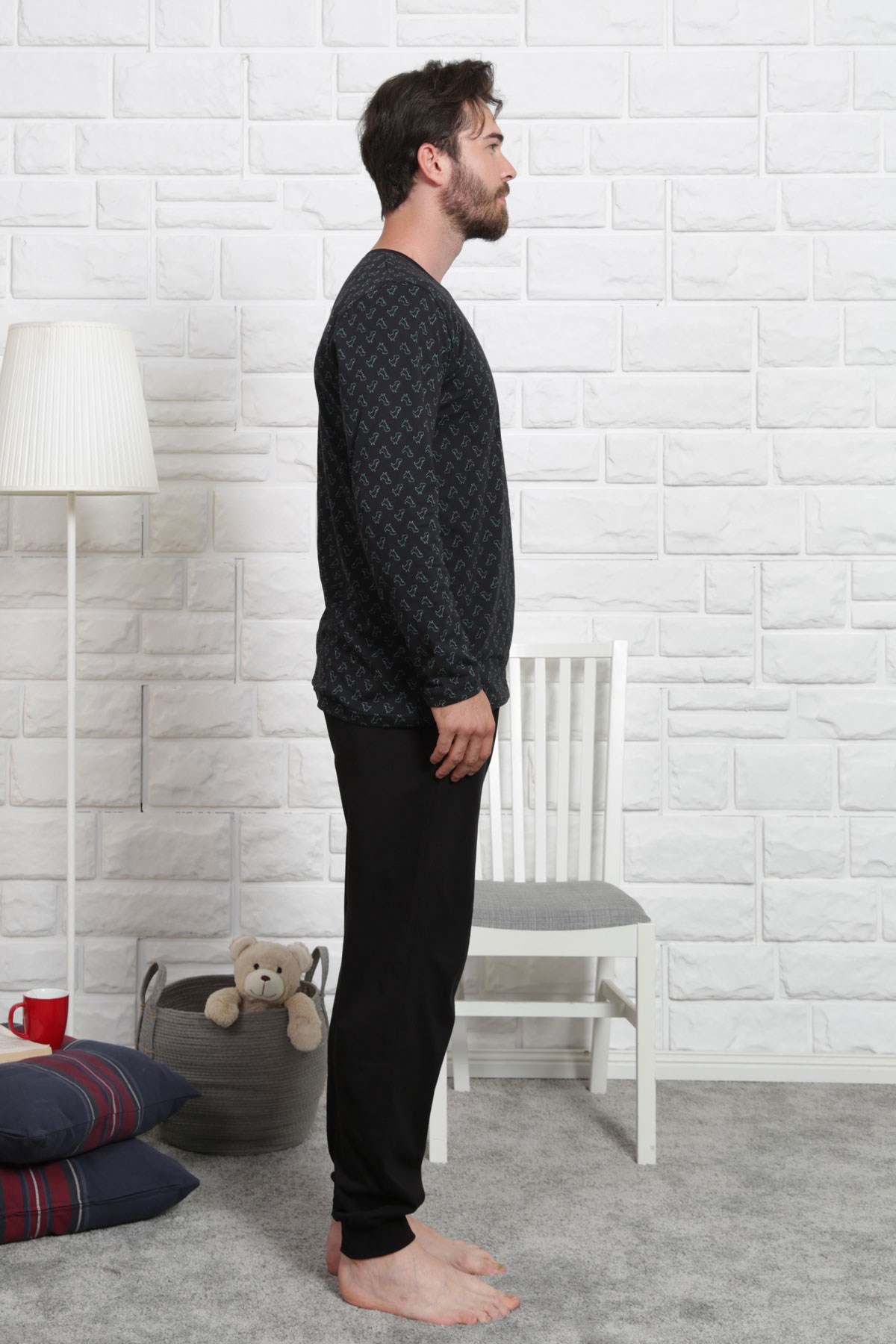 C&City Erkek Pijama Takım 0021012077 Siyah