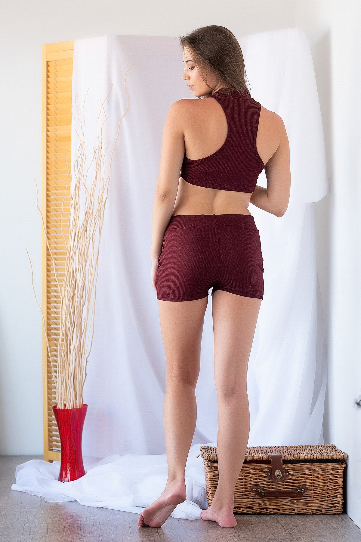 C&City Flamingo Kadın Şort Bordo