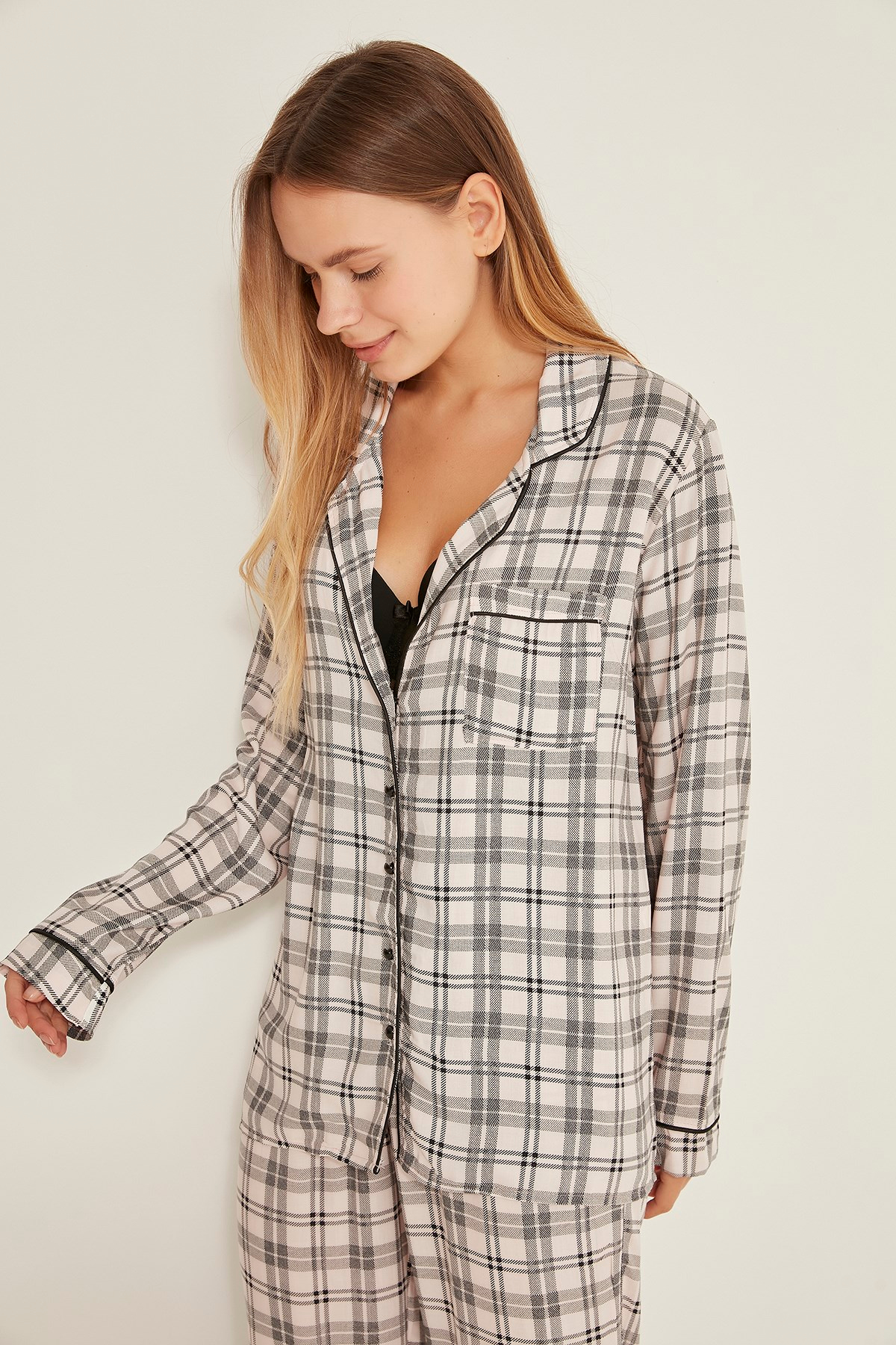C&City Georgia Perry Kadın Gömlek Pembe/Siyah