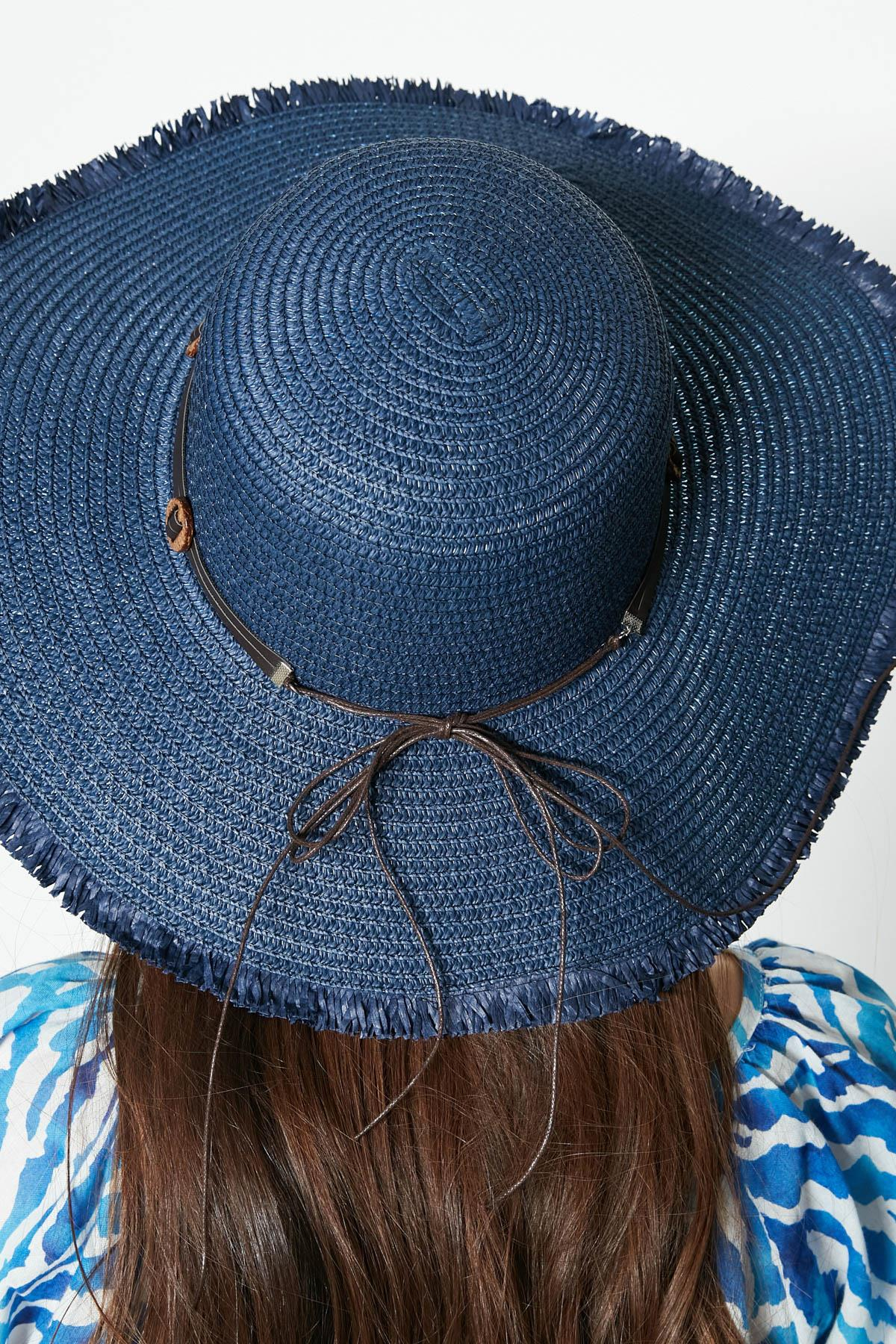 C&City Hasır Plaj Şapkası Y23730-09 Lacivert