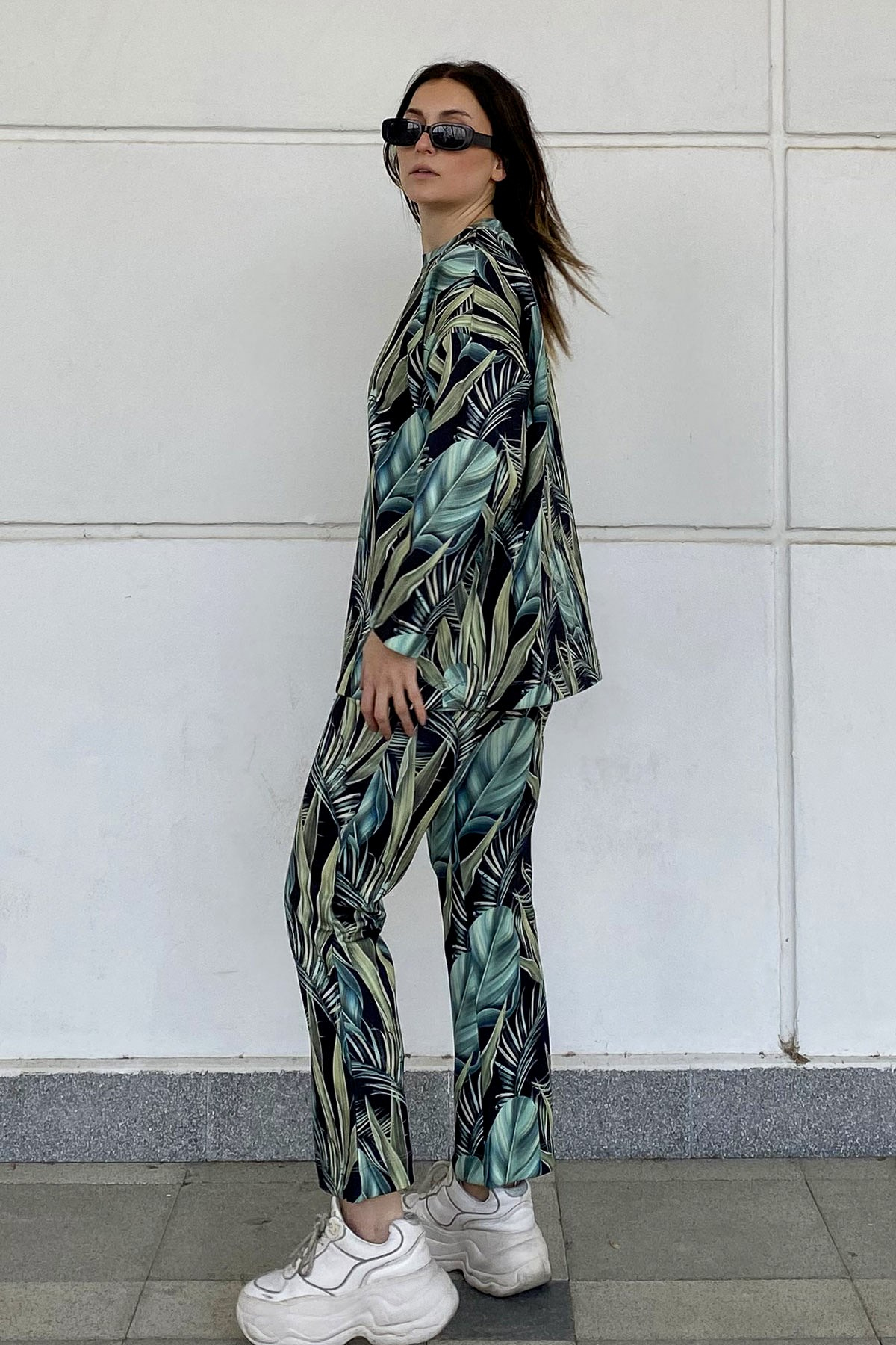 C&City İspanyol Paça Pantolon Eşofman Altı 842 Siyah/Mint