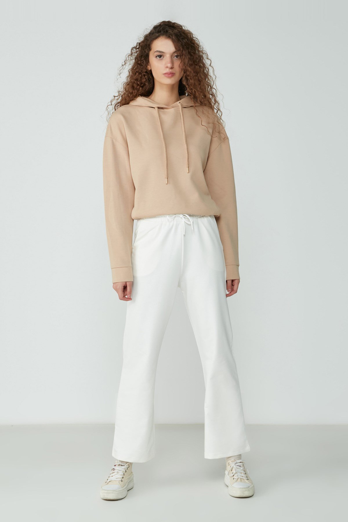 C&City İspanyol Paça Yandan Cepli Eşofman Altı 736 Ekru