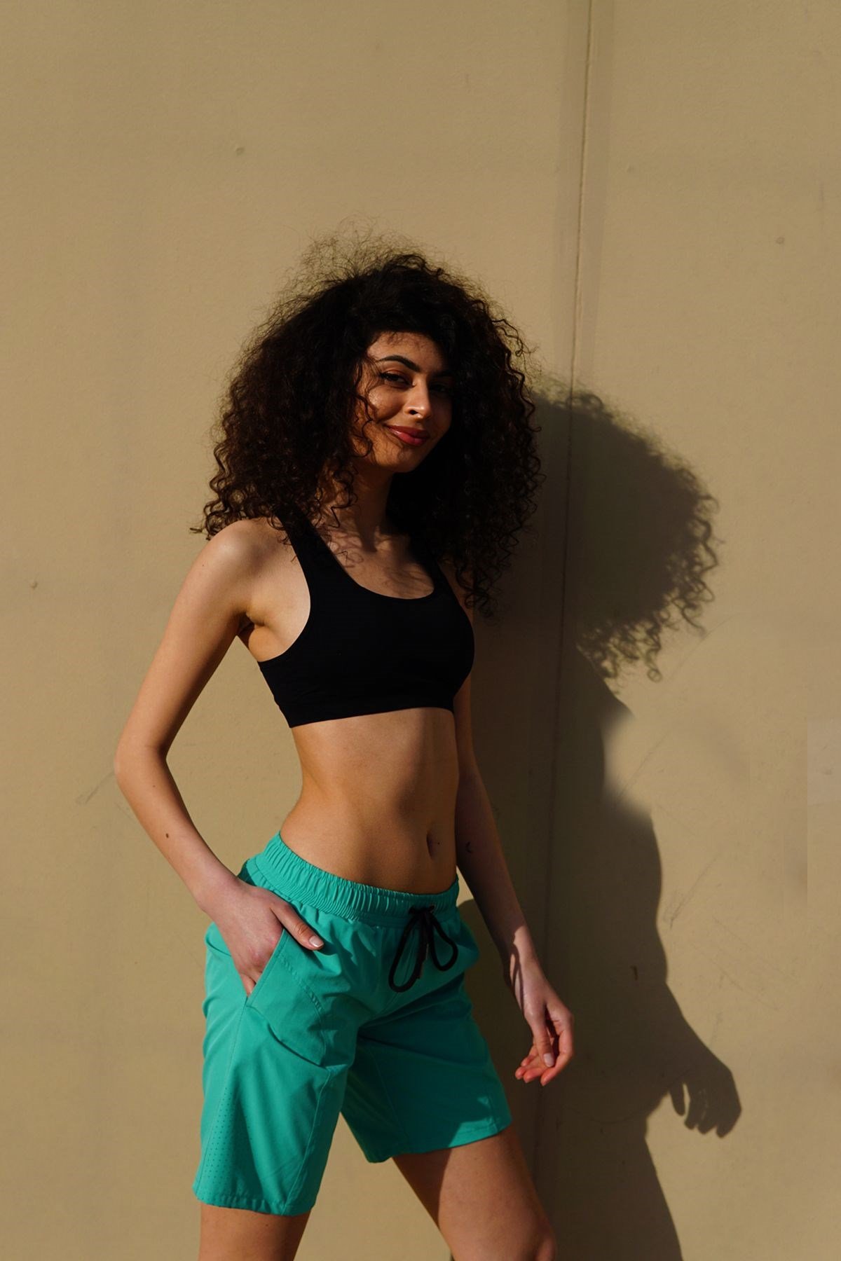 C&City Kadın Büyük Beden Likralı Deniz Şort C1850 Mint