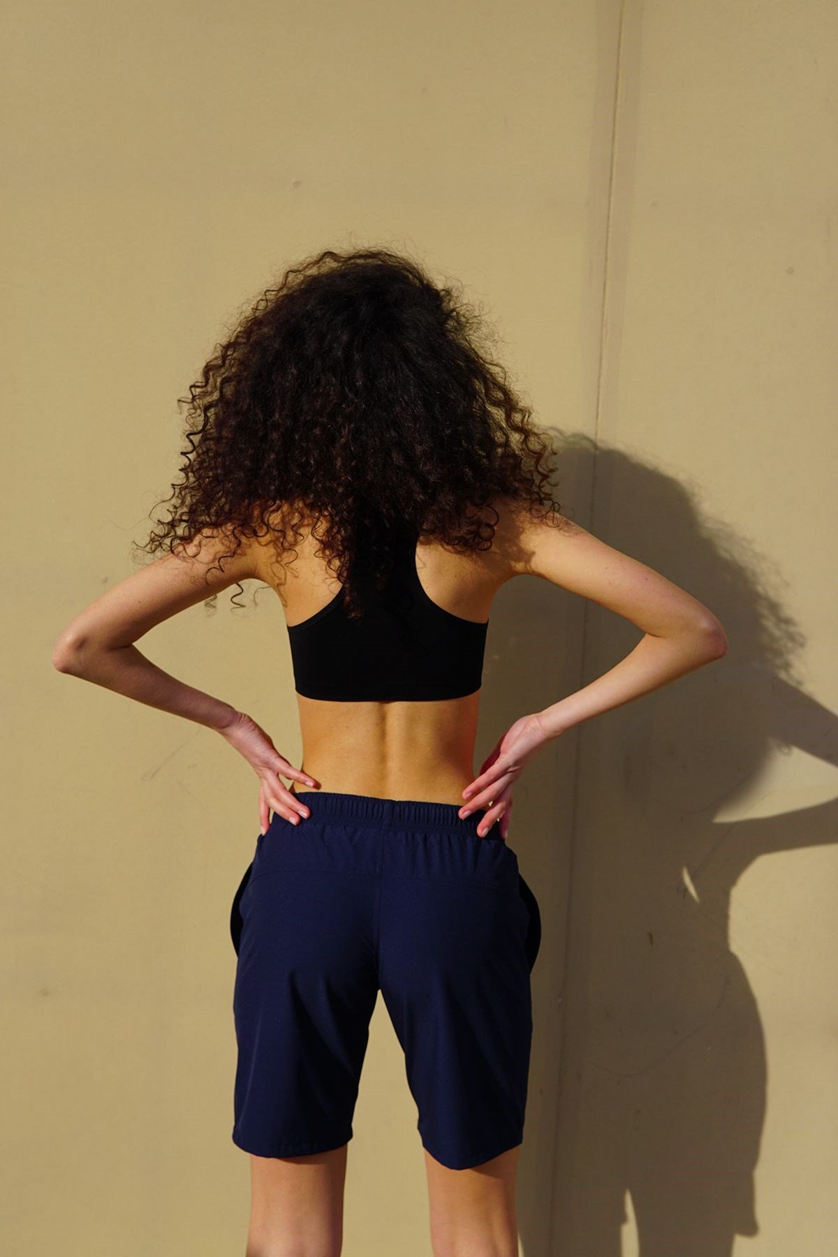 C&City Kadın Büyük Beden Likralı Deniz Şort C1850 lacivert