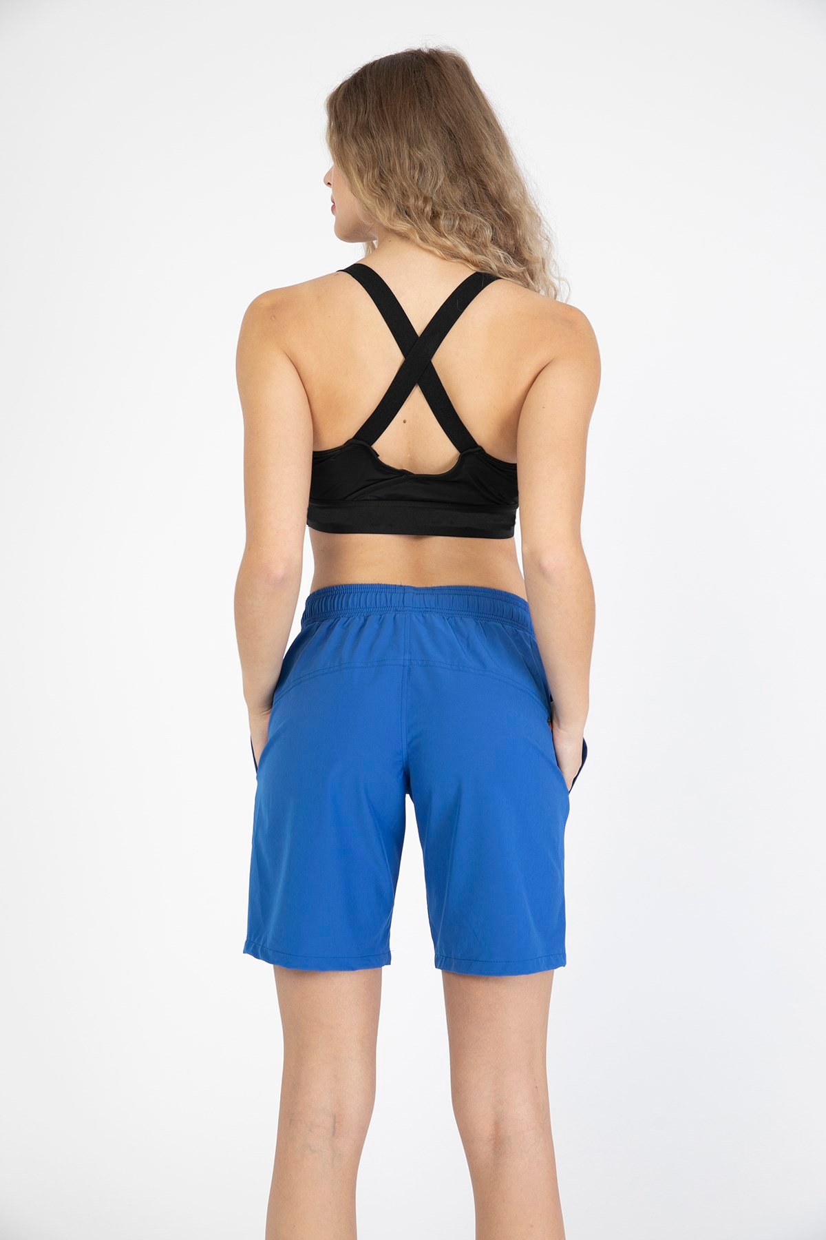 C&City Kadın Büyük Beden Likralı Deniz Şort C1850 Saks