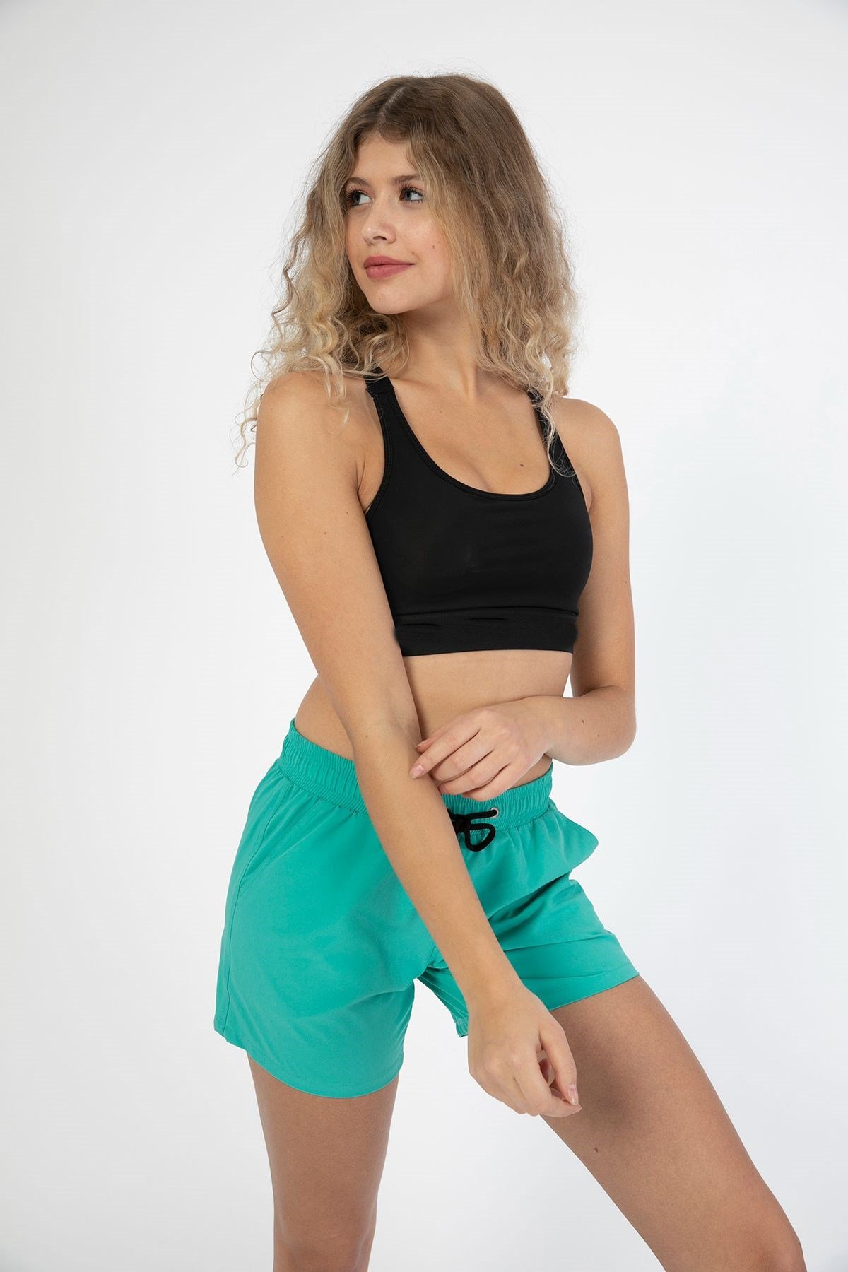 C&City Kadın Likralı Deniz Şort C1813 Mint