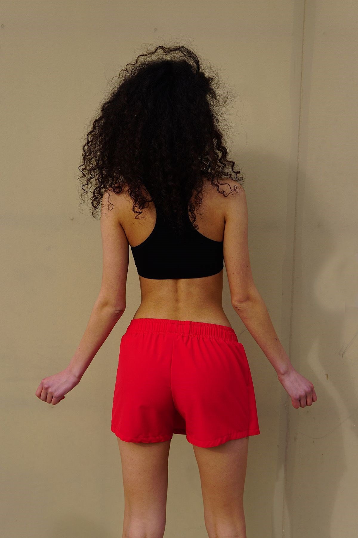 C&City Kadın Likralı Deniz Şort Etek C1810 Kırmızı