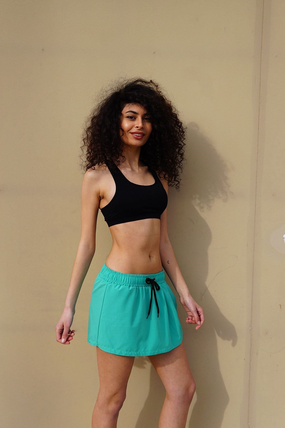 C&City Kadın Likralı Deniz Şort Etek C1810 Mint