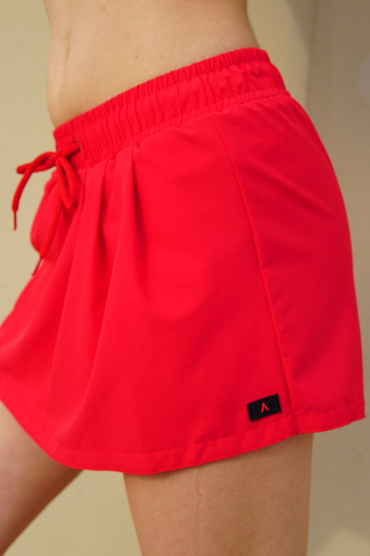 C&City Kadın Likralı Deniz Şort Etek C1810 Kırmızı