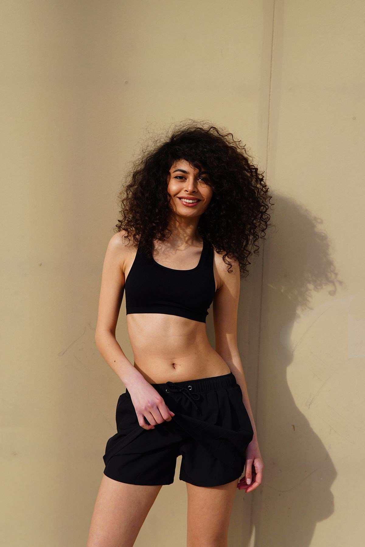 C&City Kadın Likralı Deniz Şort Etek C1810 Siyah