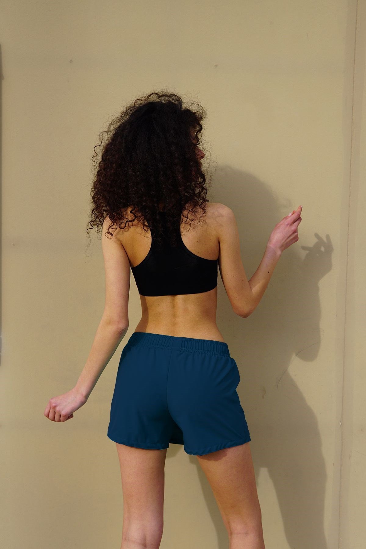 C&City Kadın Likralı Deniz Şort Etek C1810 lacivert