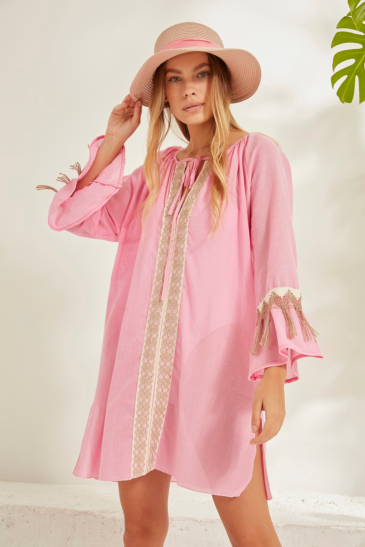 C&City Kadın Pareo Plaj Elbisesi 2014 Pembe