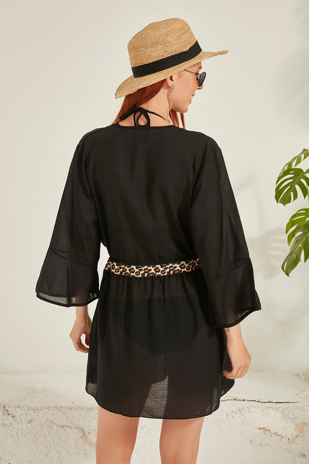 C&City Kadın Pareo Plaj Elbisesi 21920 Siyah