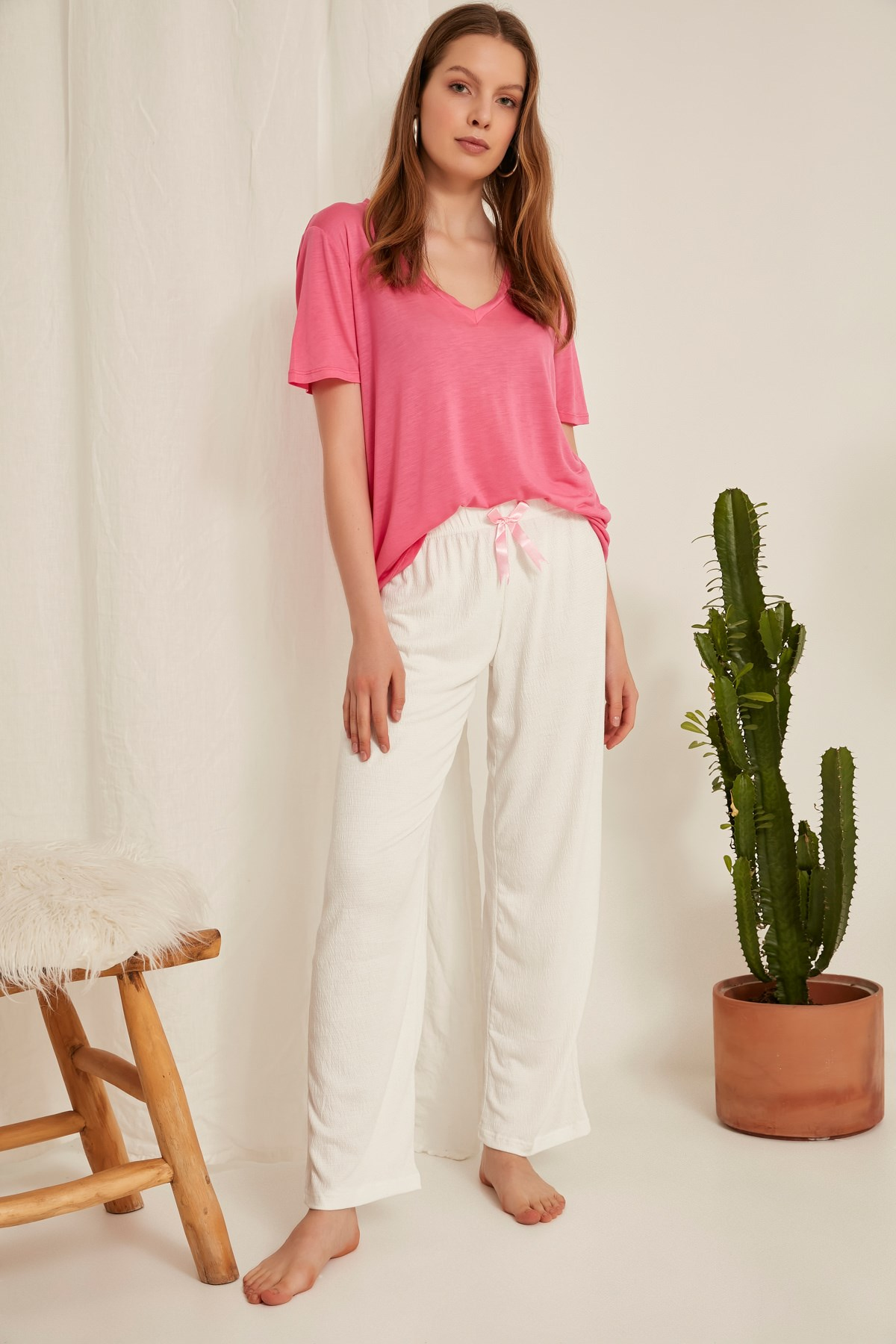 C&City Kadın Pijama Altı 612 Beyaz