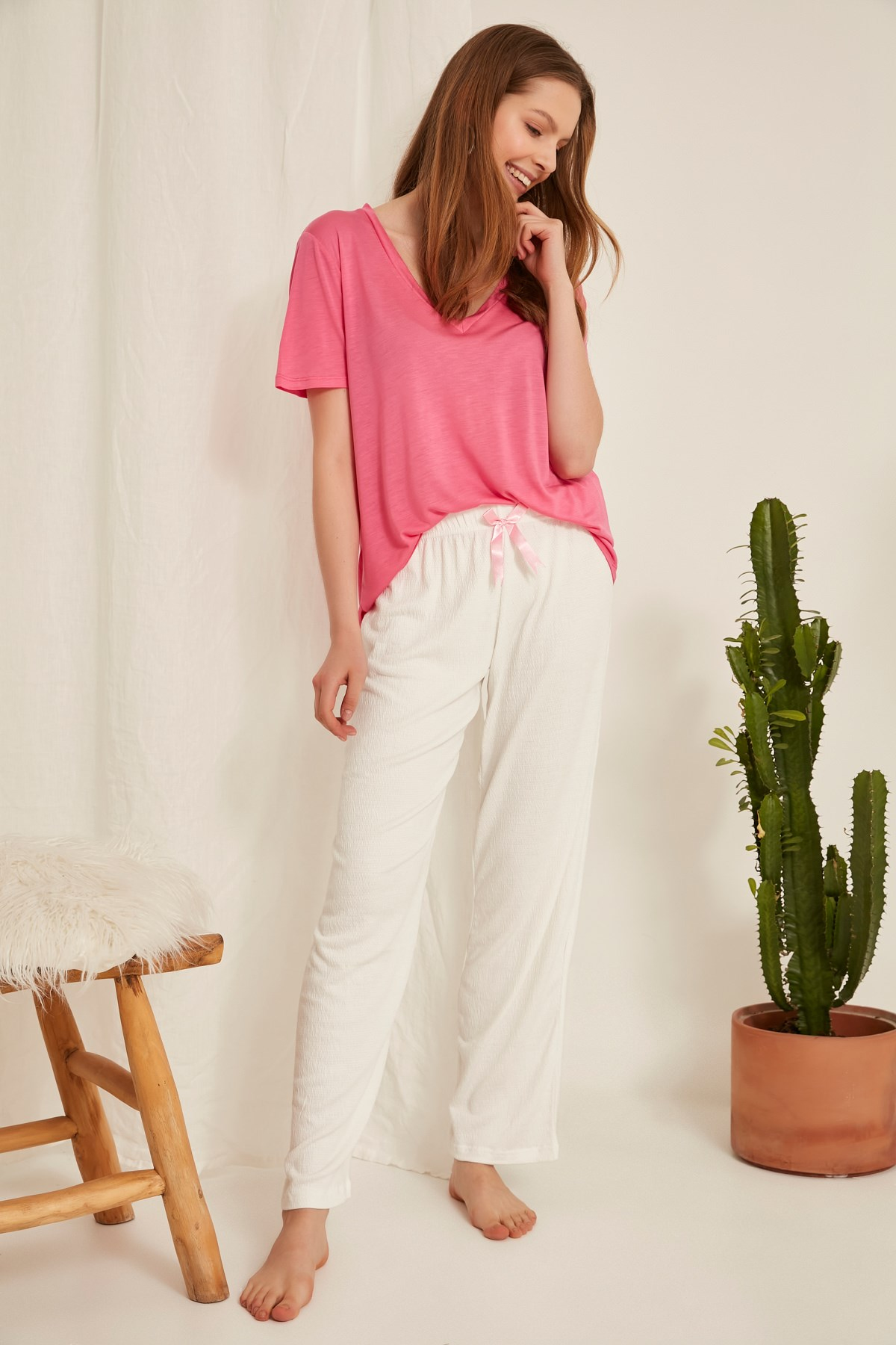 C&City Kadın Pijama Altı 612 Beyaz