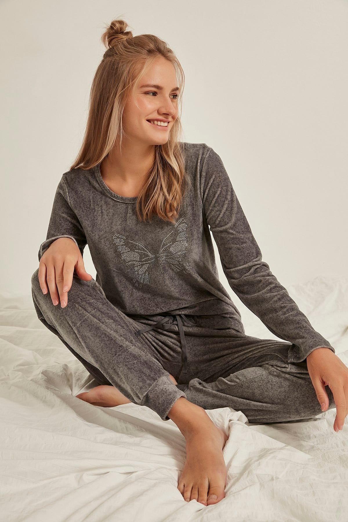 C&City Kadın Pijama Takım 0050350000 Füme