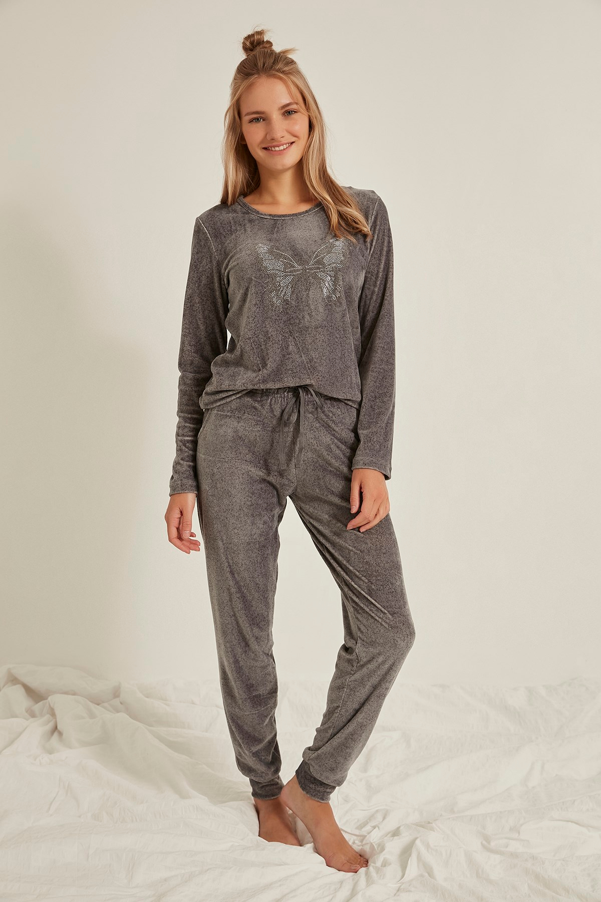 C&City Kadın Pijama Takım 0050350000 Füme