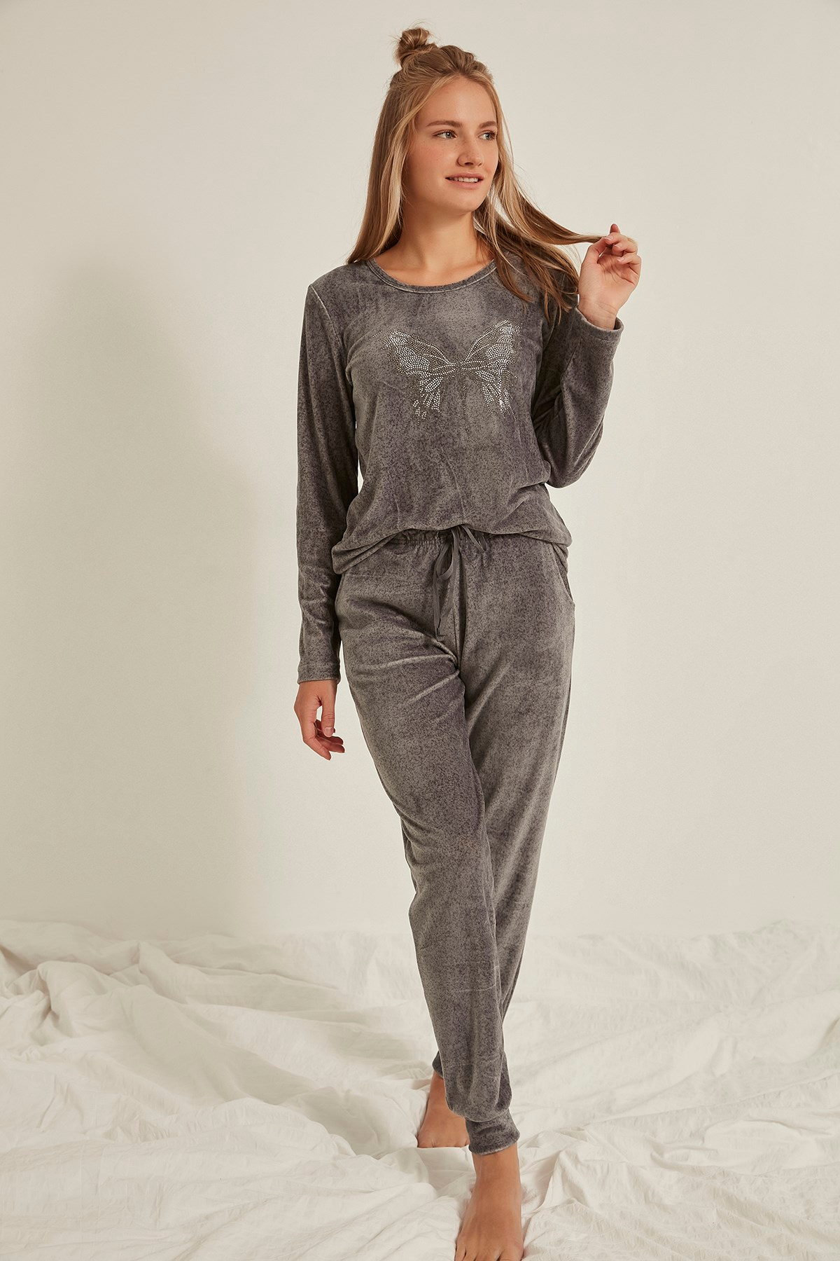 C&City Kadın Pijama Takım 0050350000 Füme