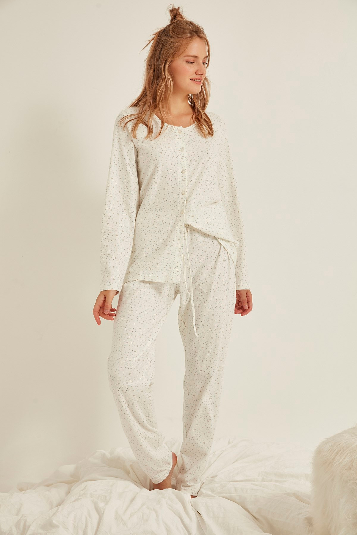 C&City Kadın Pijama Takım 0041473005 Ekru