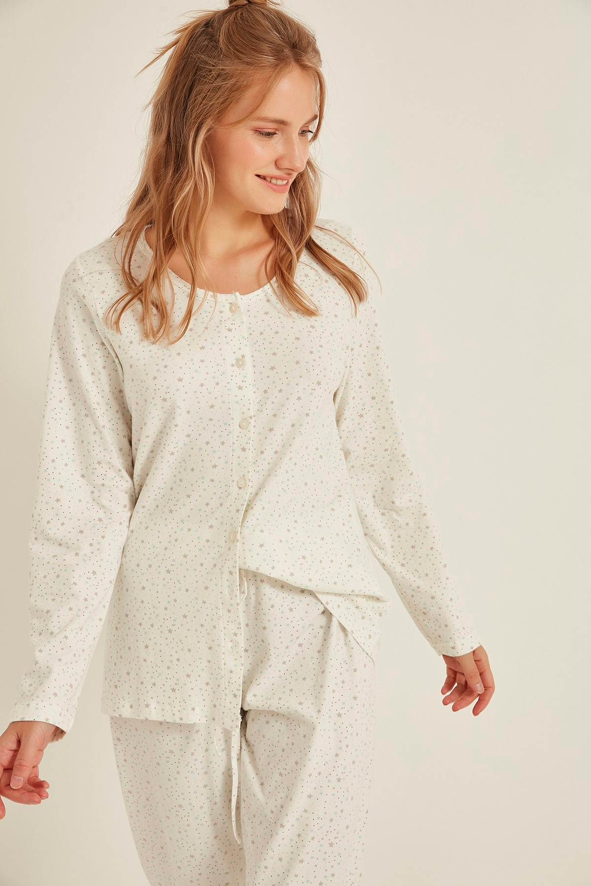 C&City Kadın Pijama Takım 0041473005 Ekru