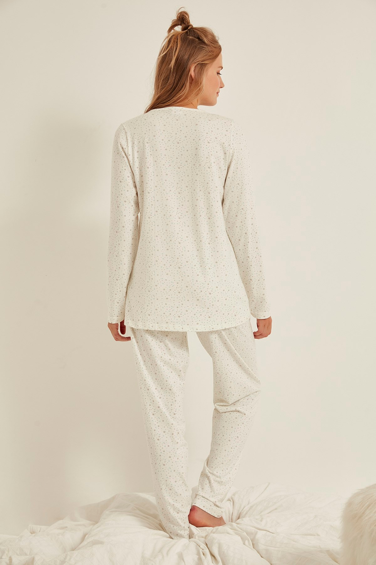 C&City Kadın Pijama Takım 0041473005 Ekru
