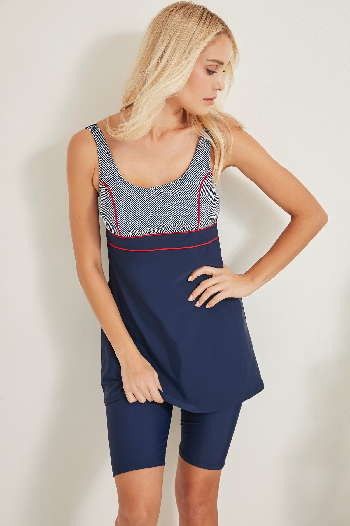 C&City Kadın Taytlı Elbise Mayo 7357 Marin