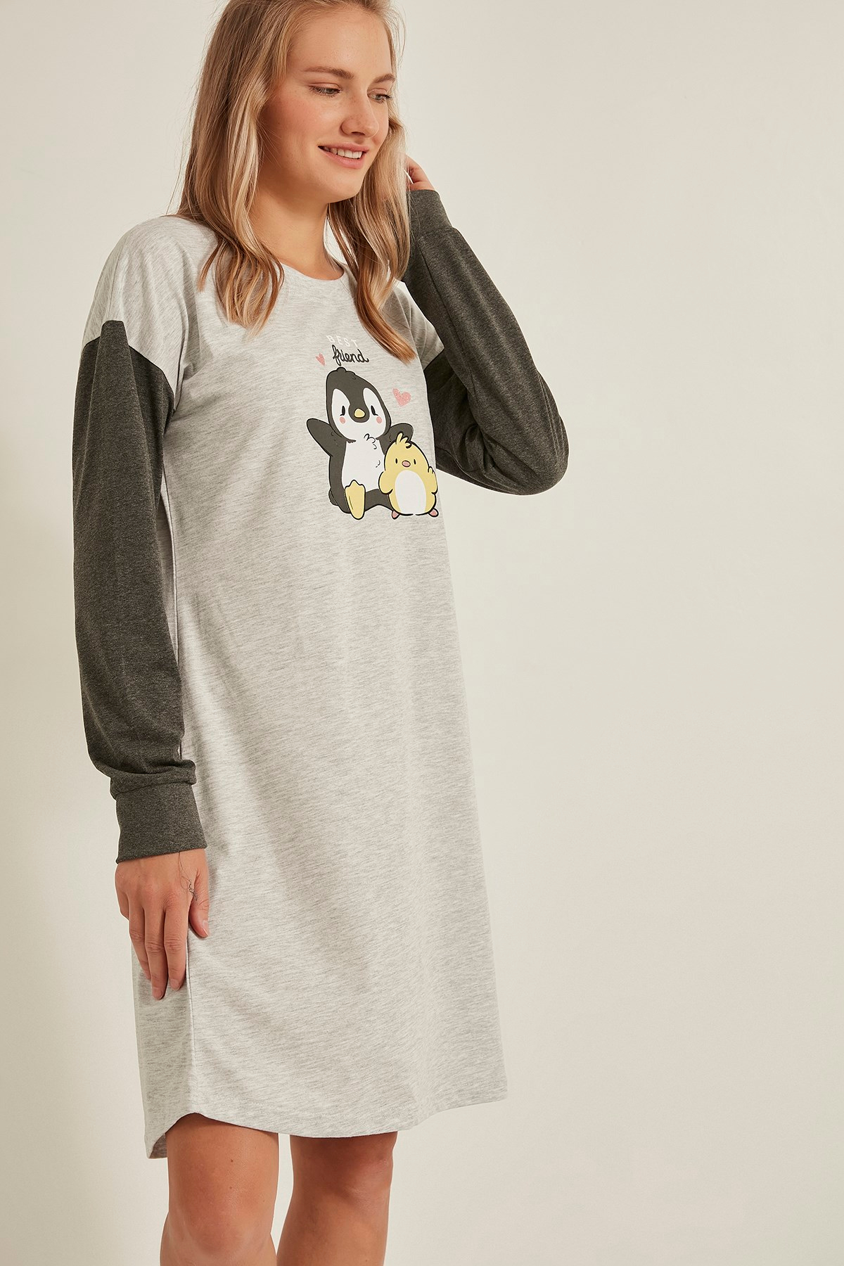 C&City Kadın Tunik 0030250000 Gri Melanj