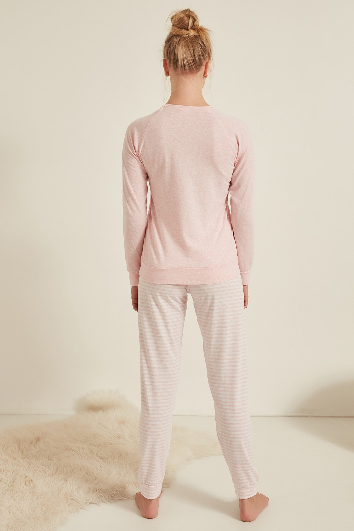C&City Kadın Uzun Kol Pijama Takım 0031350000 Pembe