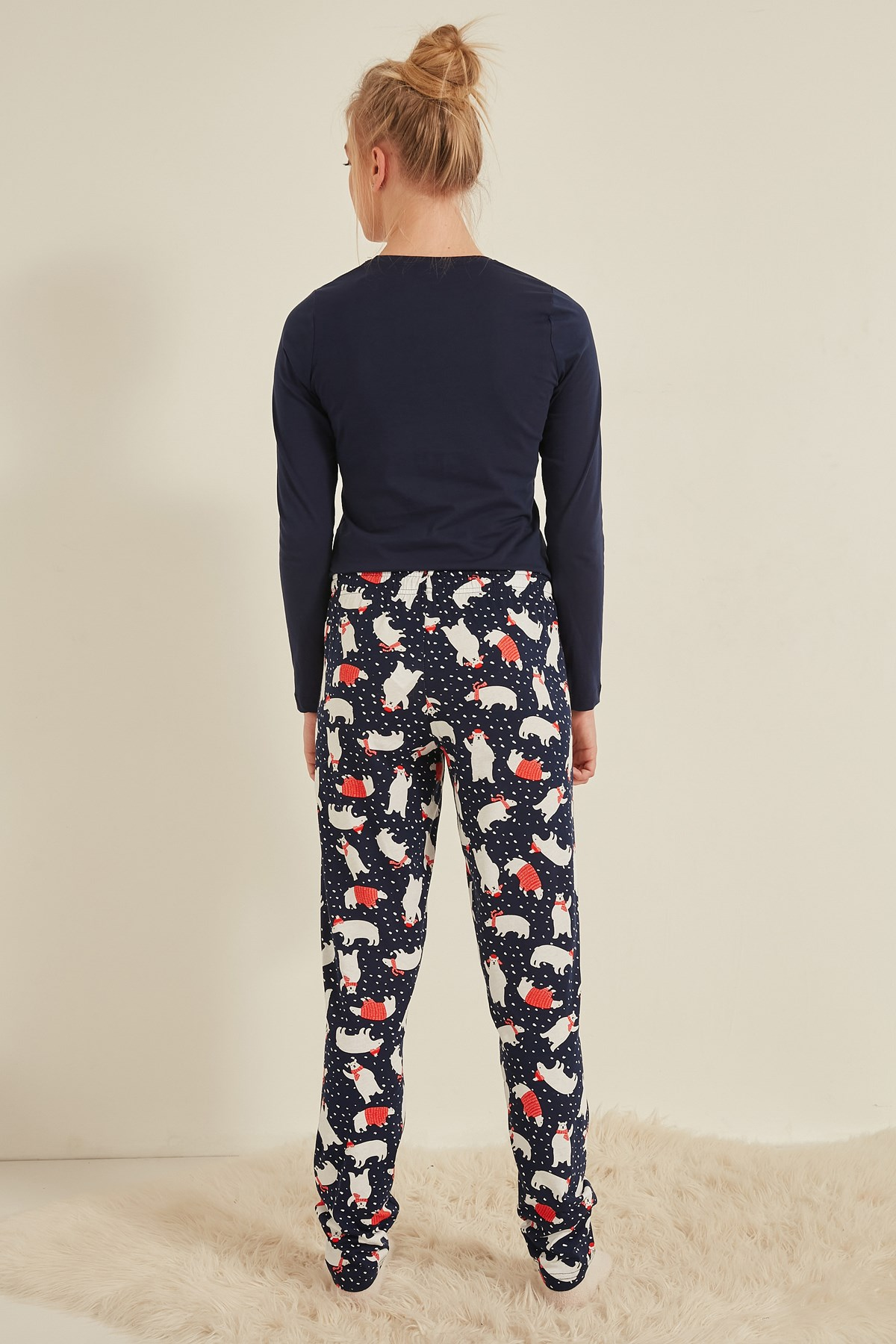 C&City Kadın Uzun Kol Pijama Takım 0040213919 İndigo