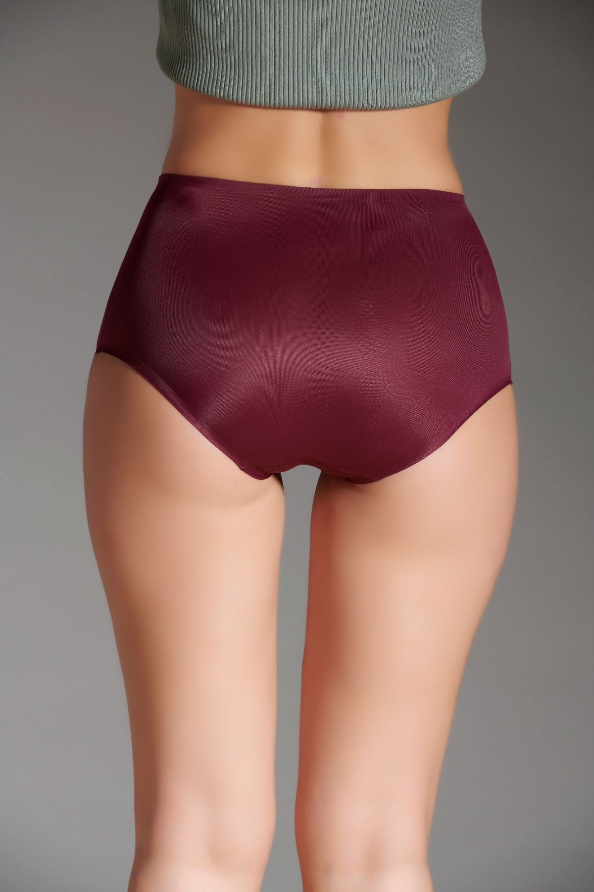C&City Kadın Yüksek Bel Külot C11003 Bordo