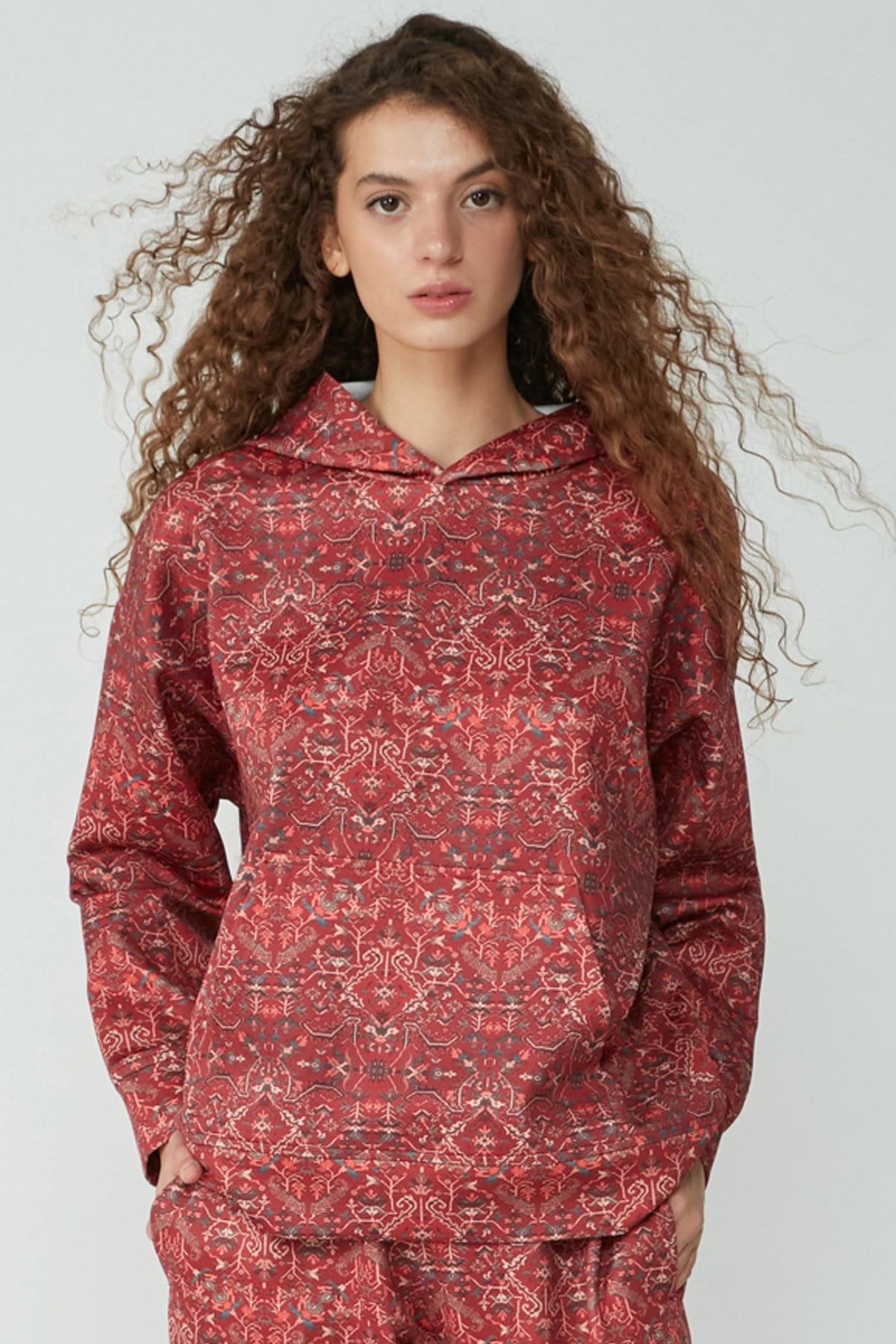 C&City Kapüşonlu Sweatshirt 827 Kremit