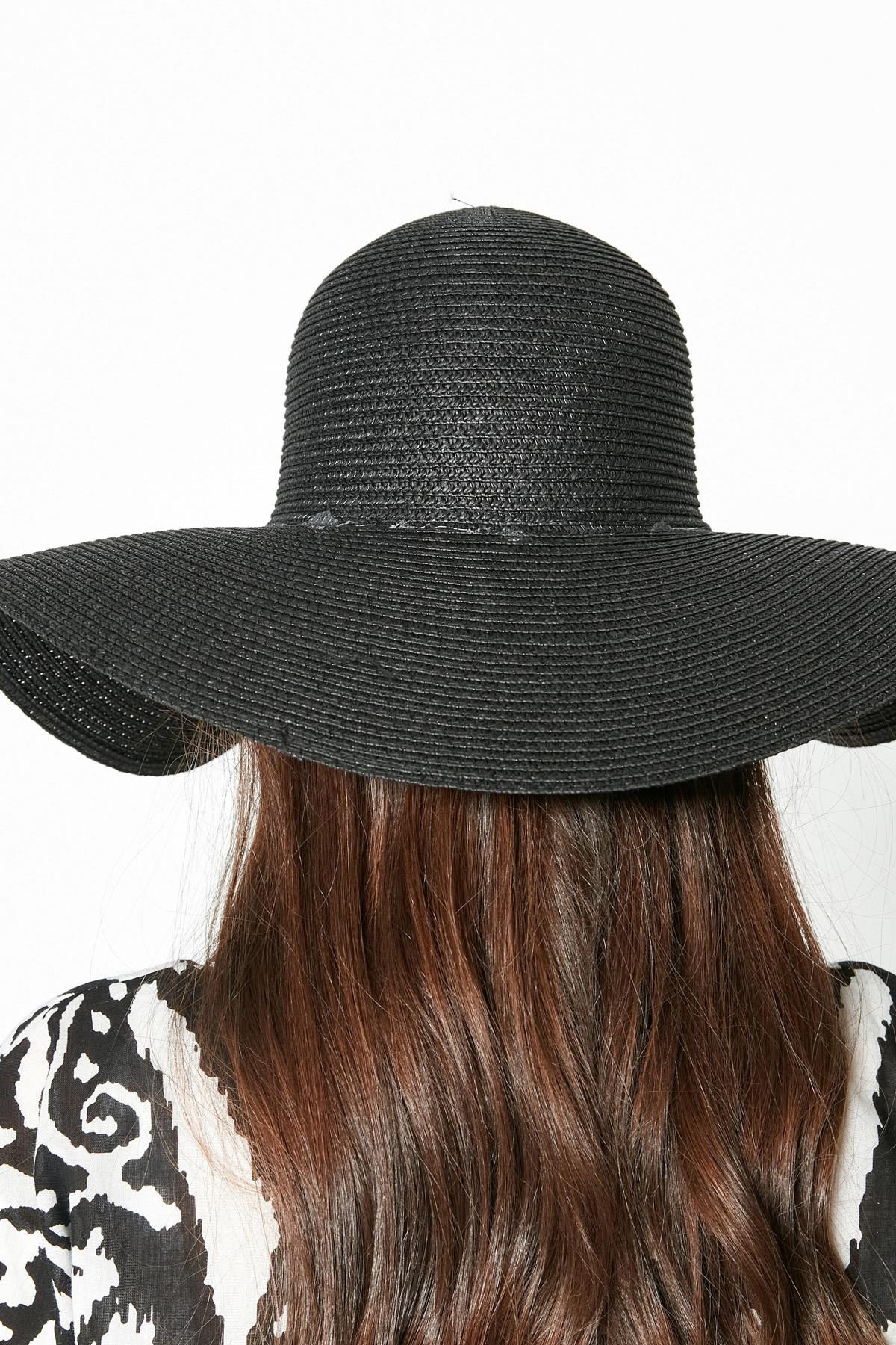 C&City Kısa Kenar Hasır Plaj Şapkası Y8201 Siyah