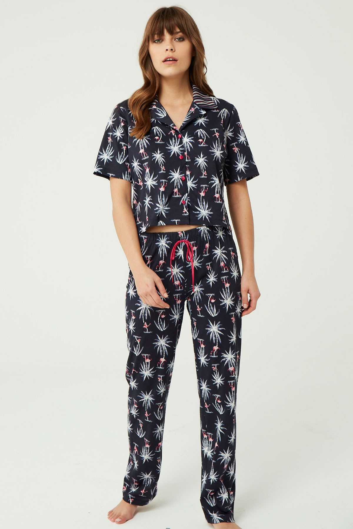 C&City Kısa Kol Pijama Takım 12272 Çok Renkli