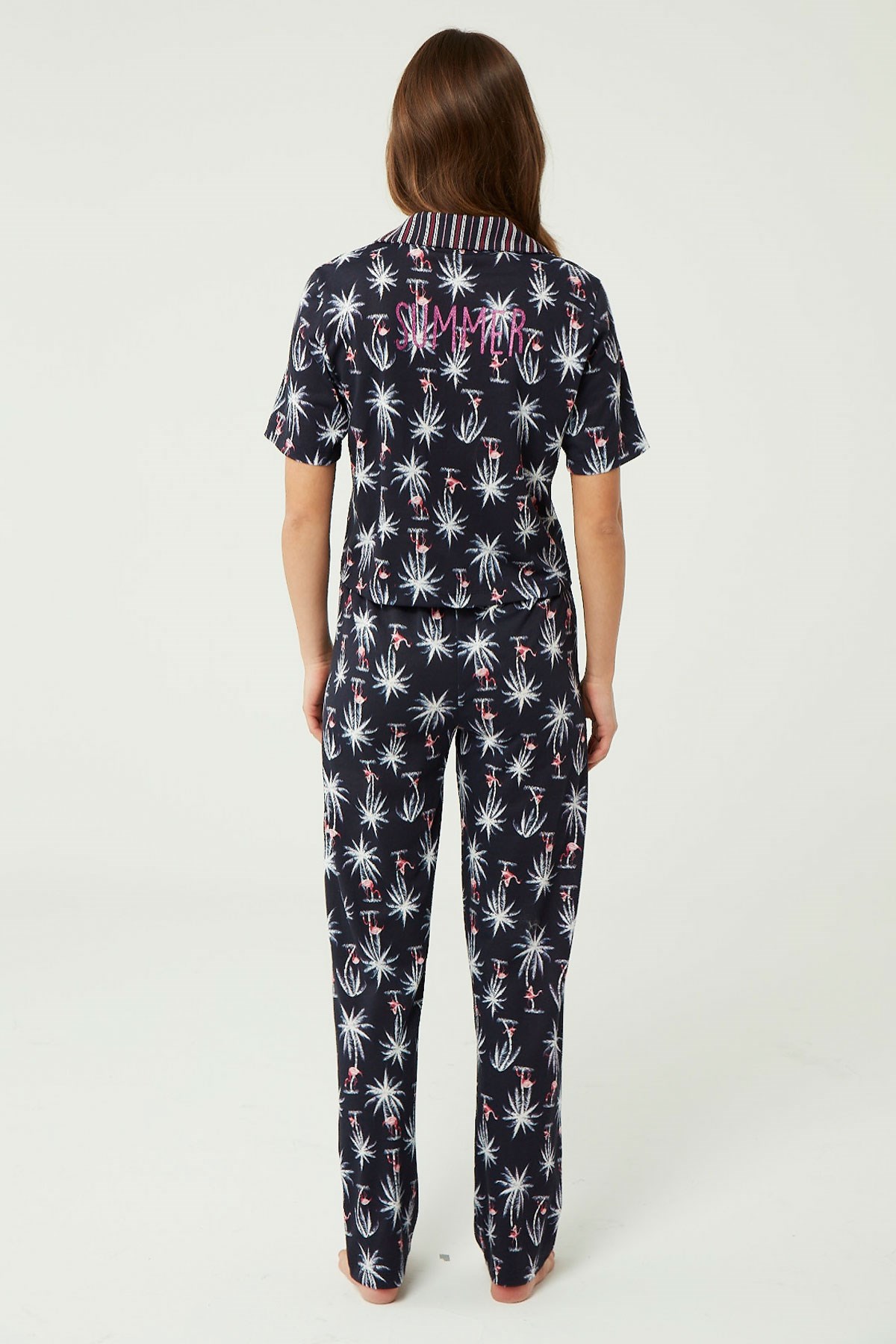 C&City Kısa Kol Pijama Takım 12272 Çok Renkli