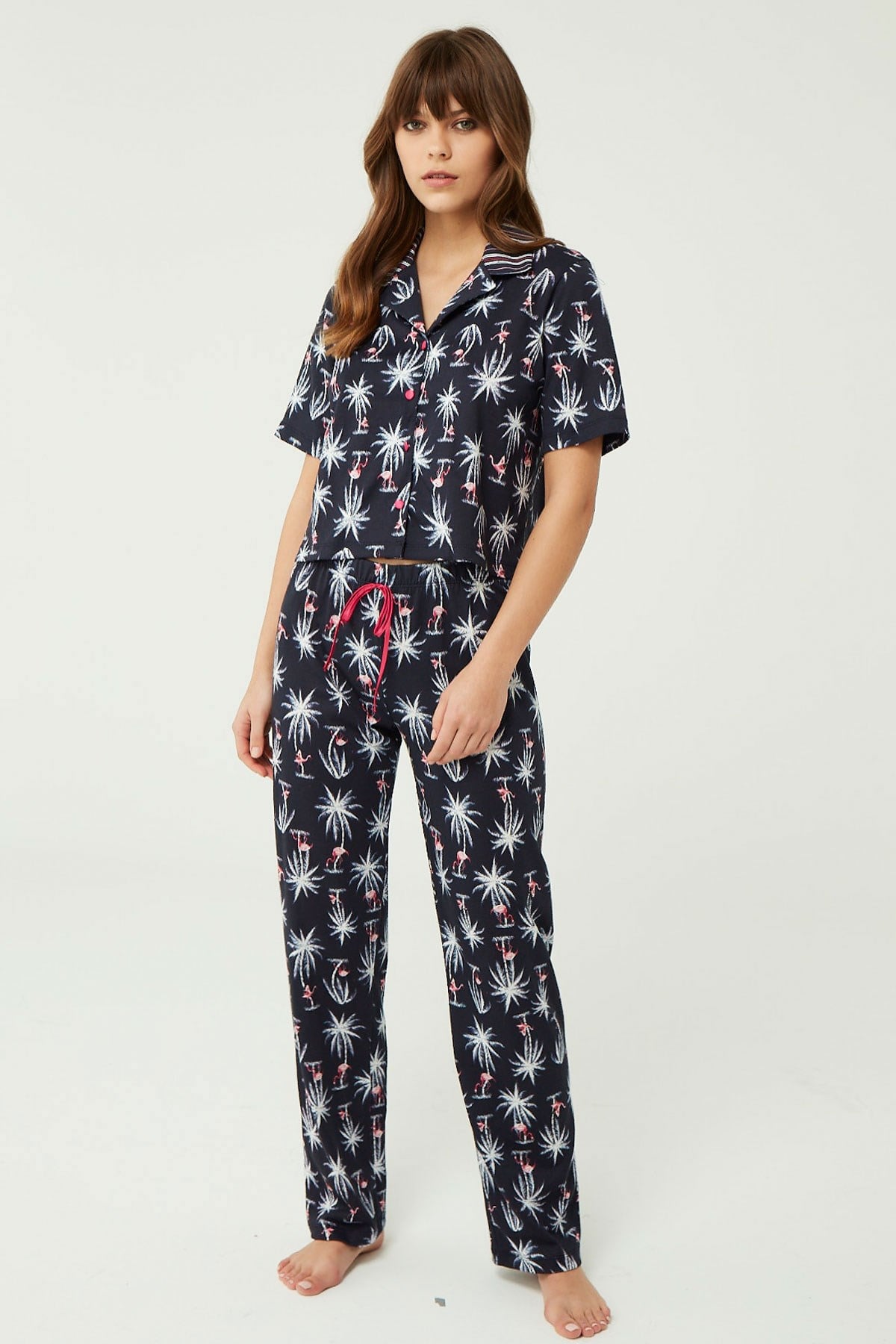 C&City Kısa Kol Pijama Takım 12272 Çok Renkli
