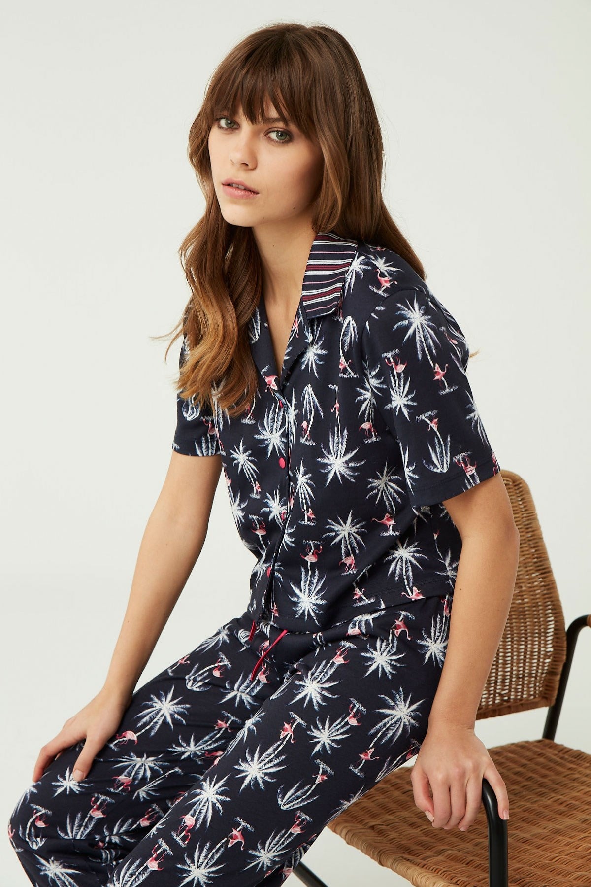 C&City Kısa Kol Pijama Takım 12272 Çok Renkli