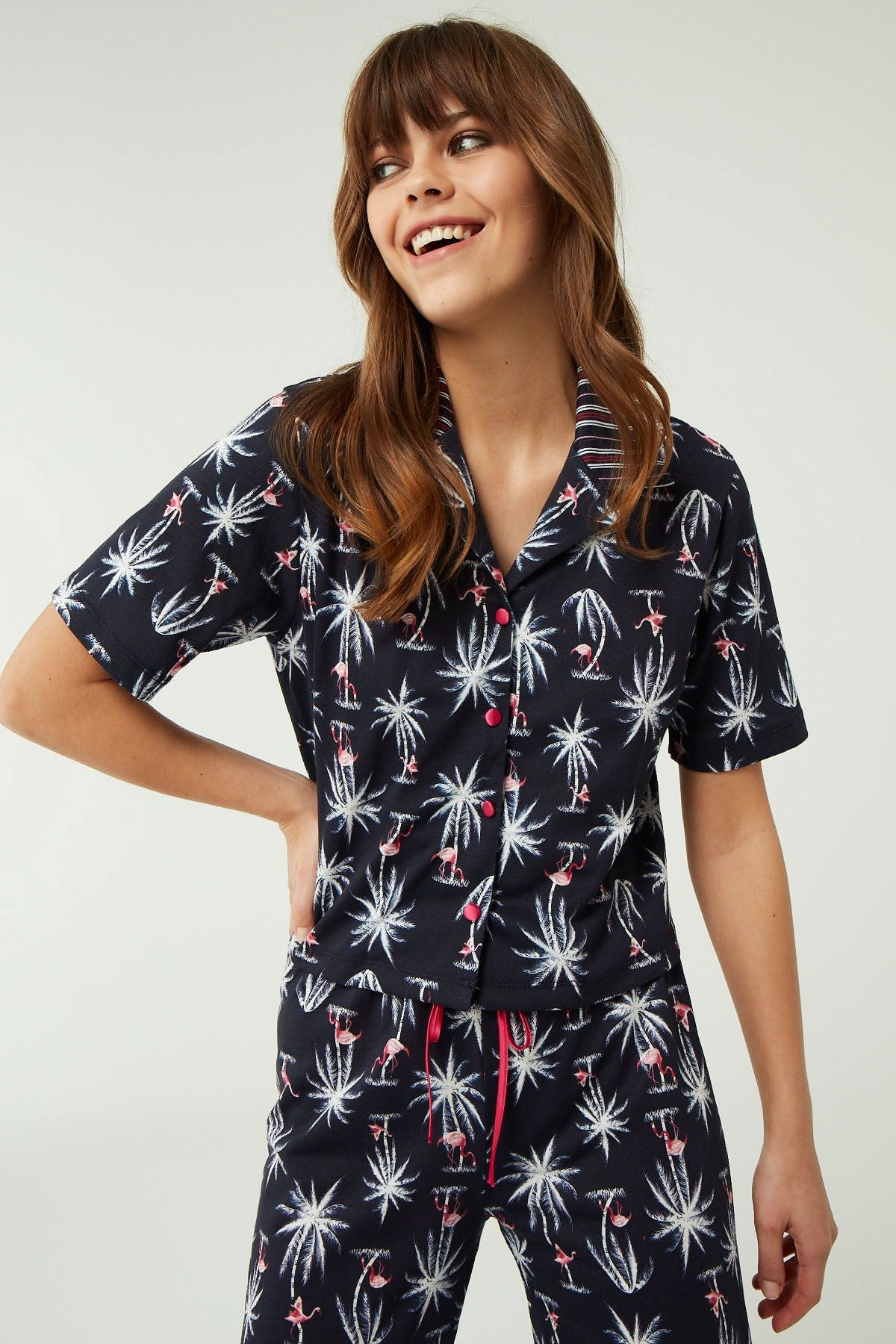 C&City Kısa Kol Pijama Takım 12272 Çok Renkli