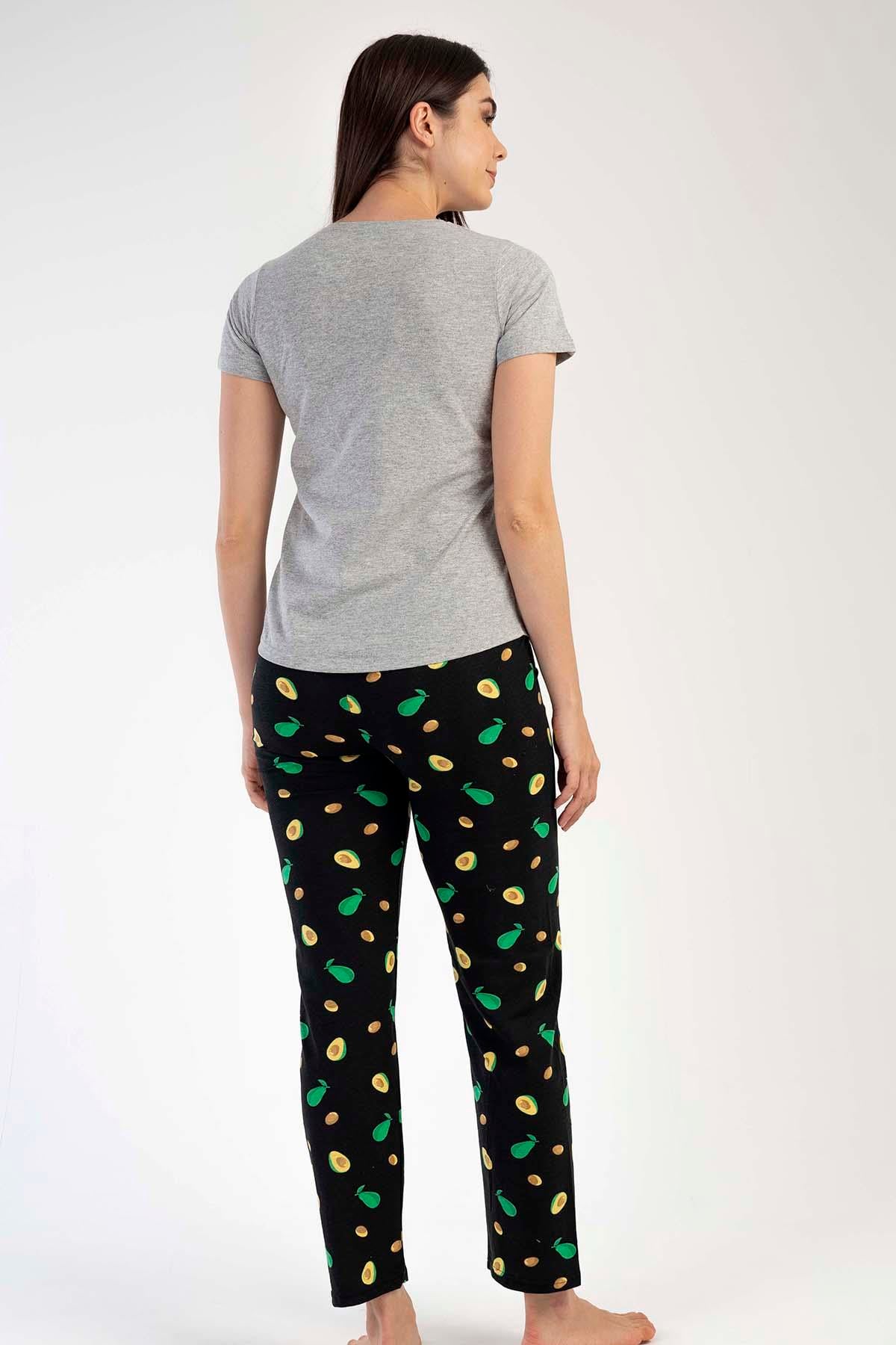 C&City Kısa Kol Pijama Takım Gri-441009