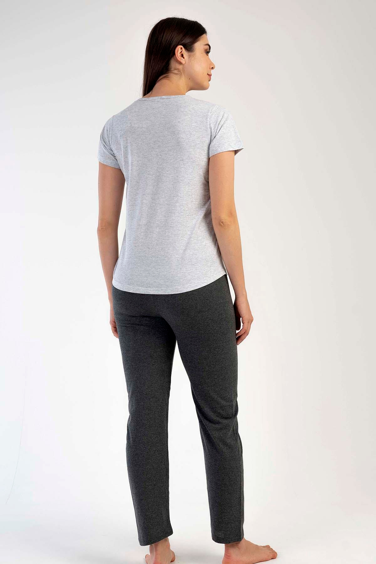 C&City Kısa Kol Pijama Takım Kar Melanj-441051